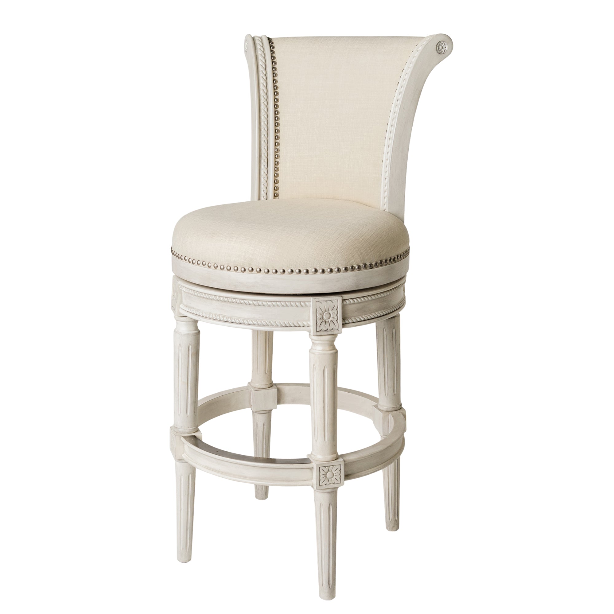 Pullman Wooden Swivel 30"H Bar Stool Kitchen Chair, White Oak(For Parts)(4 Pack) - VMInnovations