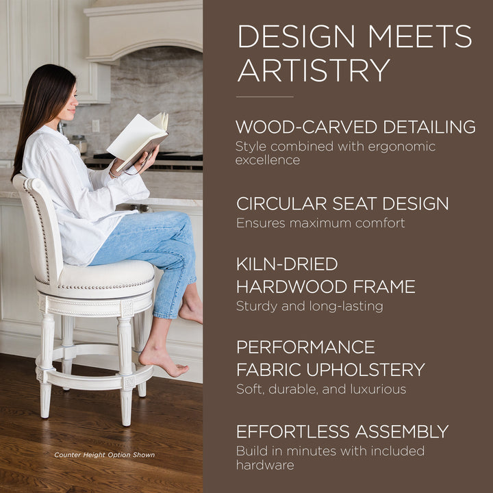 Pullman Wooden Swivel 30"H Bar Stool Kitchen Chair, White Oak(For Parts)(4 Pack) - VMInnovations