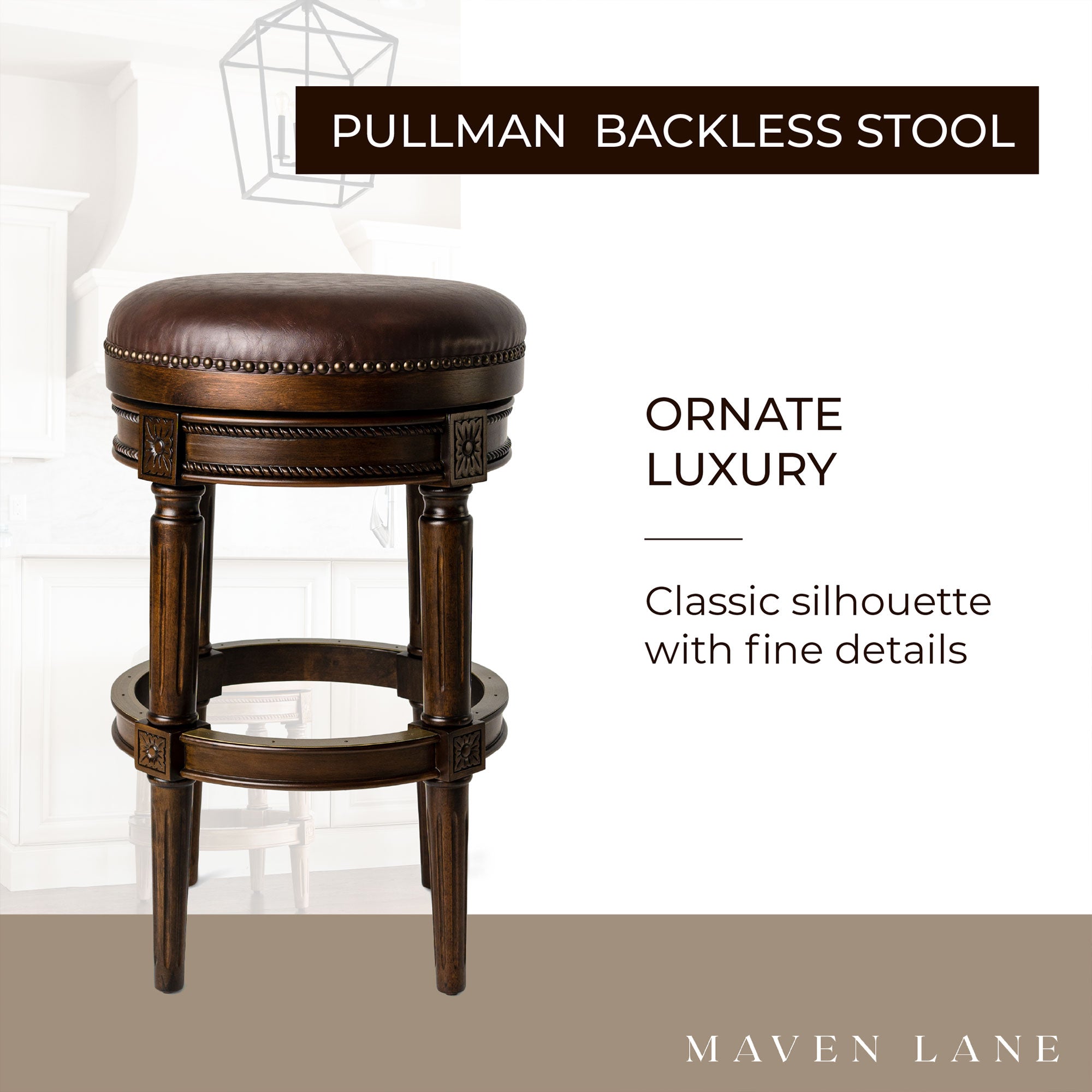 Pullman Backless Swivel Bar Stool 30"H, Dark Walnut Finish (For Parts) (4pk)