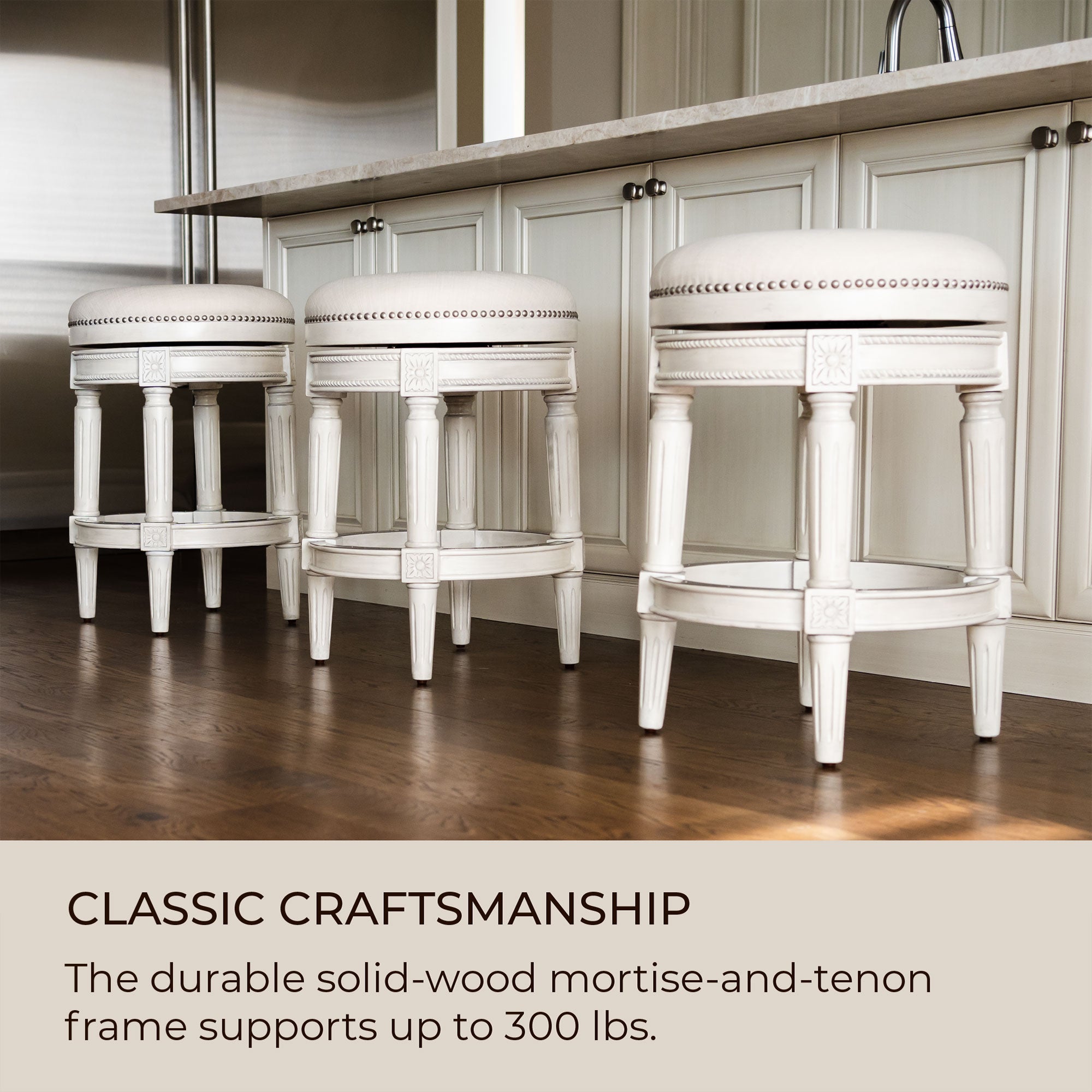 Maven Lane Pullman Swivel Bar Stool White Oak, Bar Height (Open Box) (2 Pack) - VMInnovations
