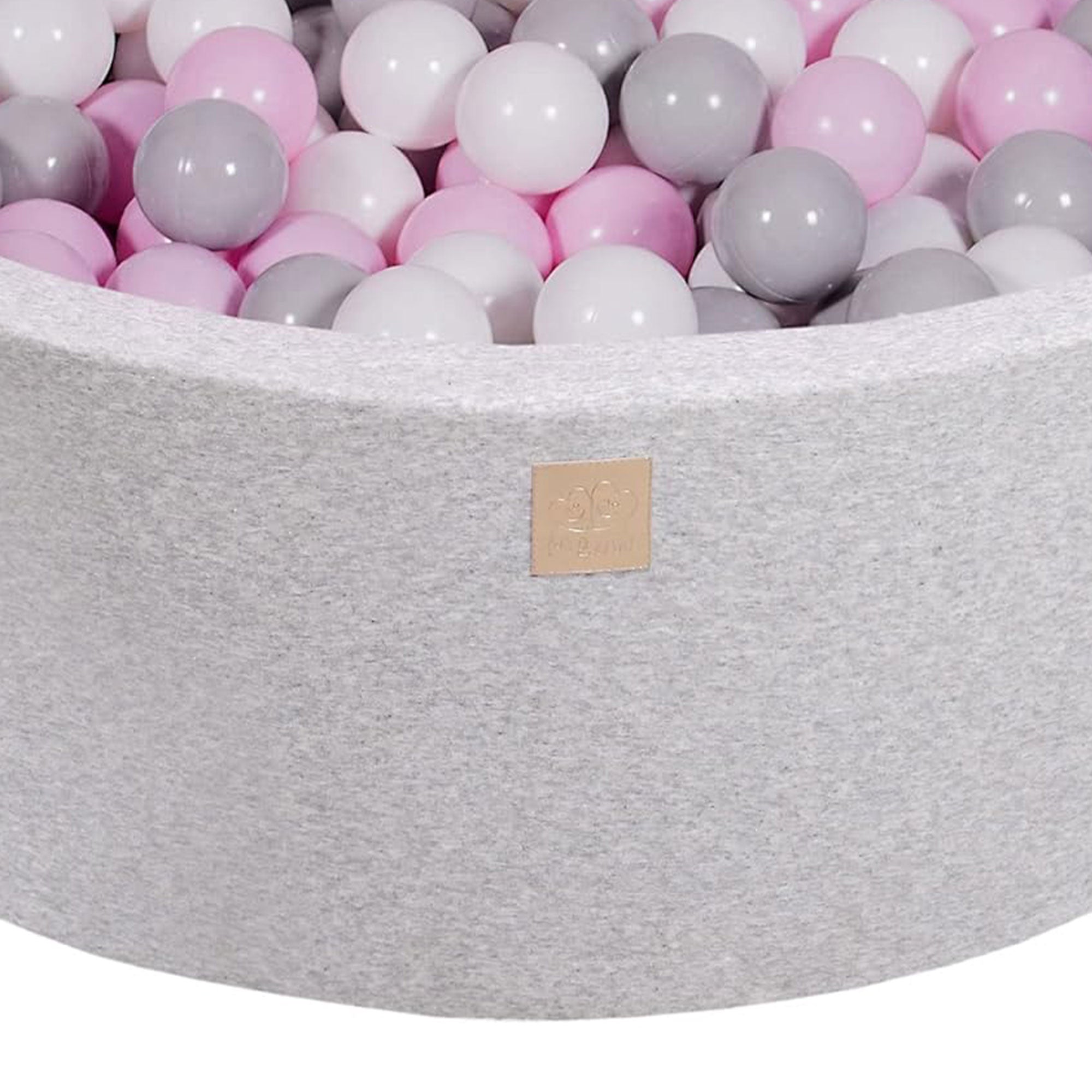 MeowBaby Round 35 x 11.5 Inch Foam Ball Pit w/ 200 Balls, Pastel Pink/Gray(Used) - VMInnovations