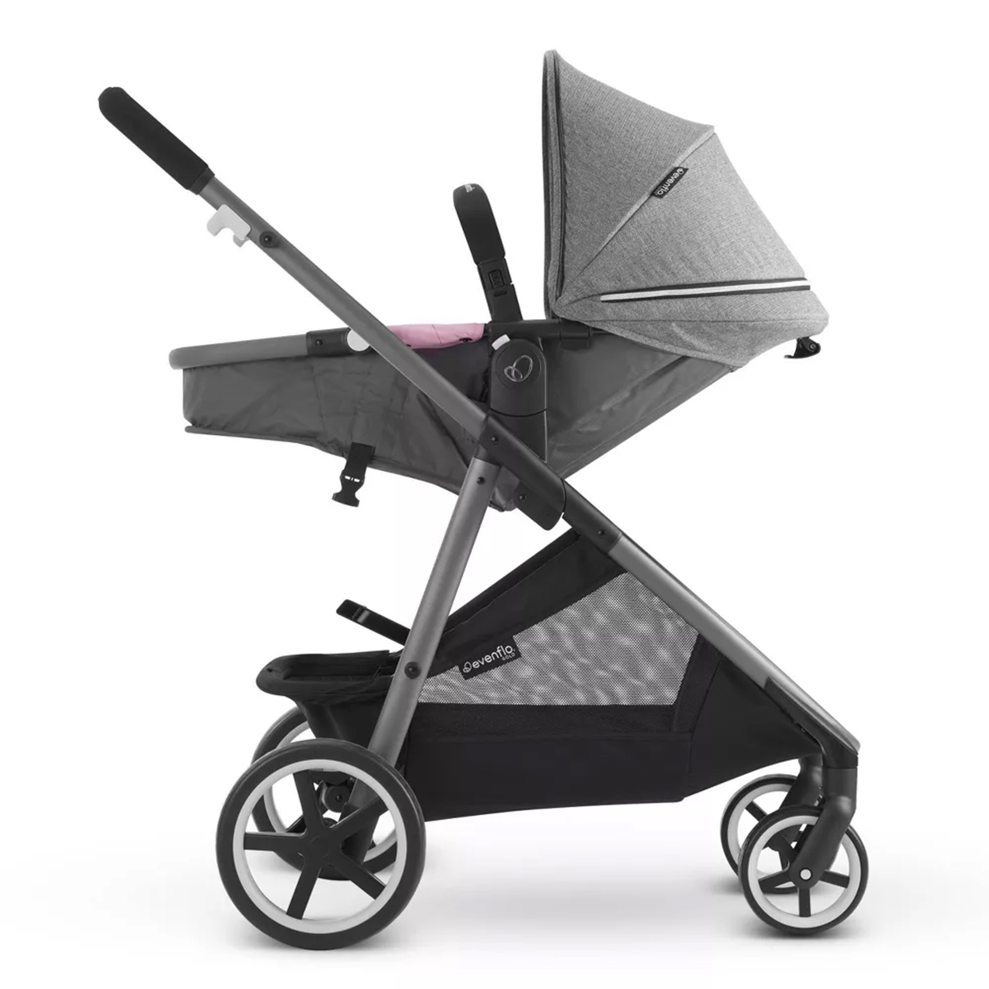 Evenflo Gold Shyft Travel System Set with SecureMax Infant Car Seat, Opal Pink - VMInnovations