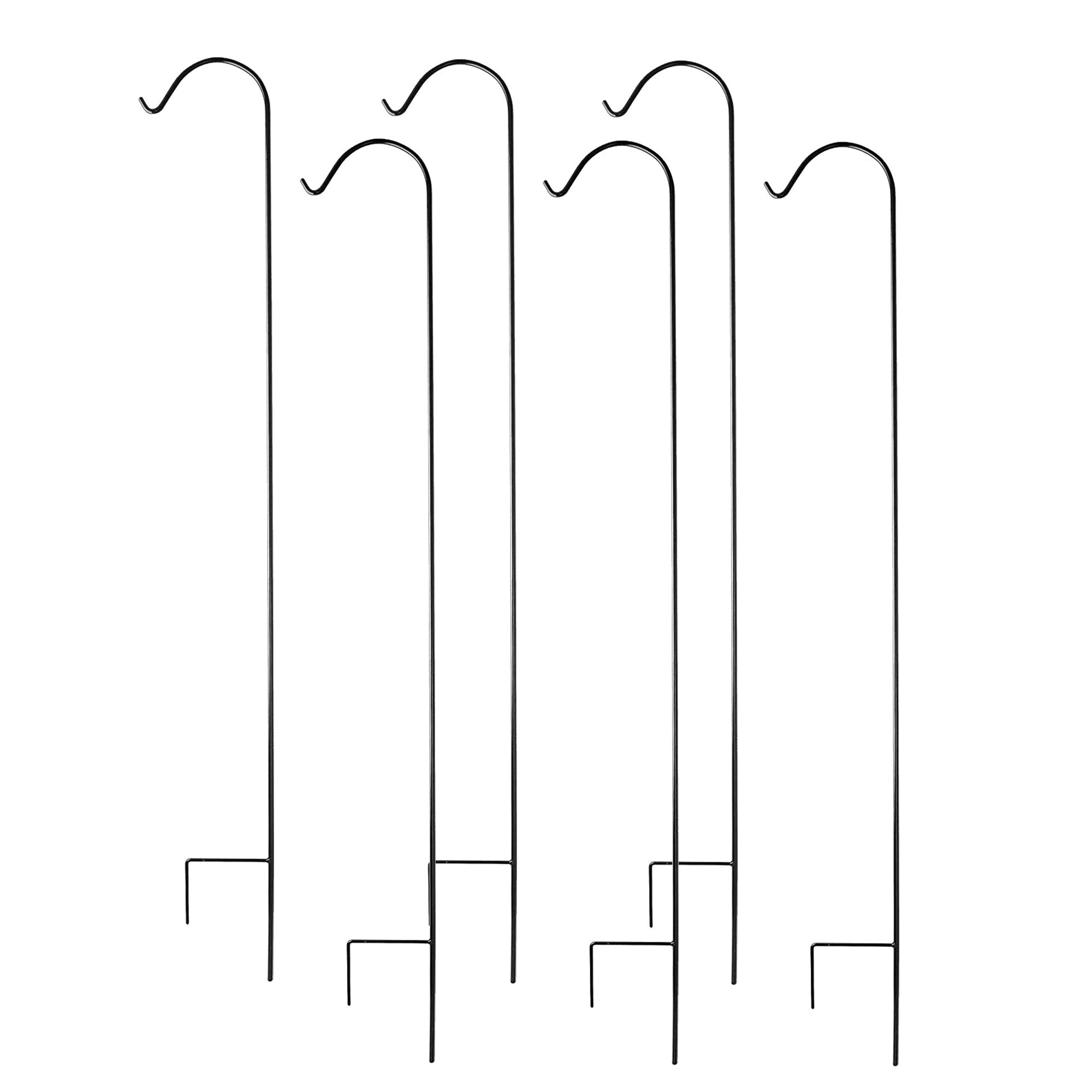 Ashman 92 In Shepherd's Hook Metal Garden Plant Hanger, Black (3 Pack) (2 Pack) - VMInnovations