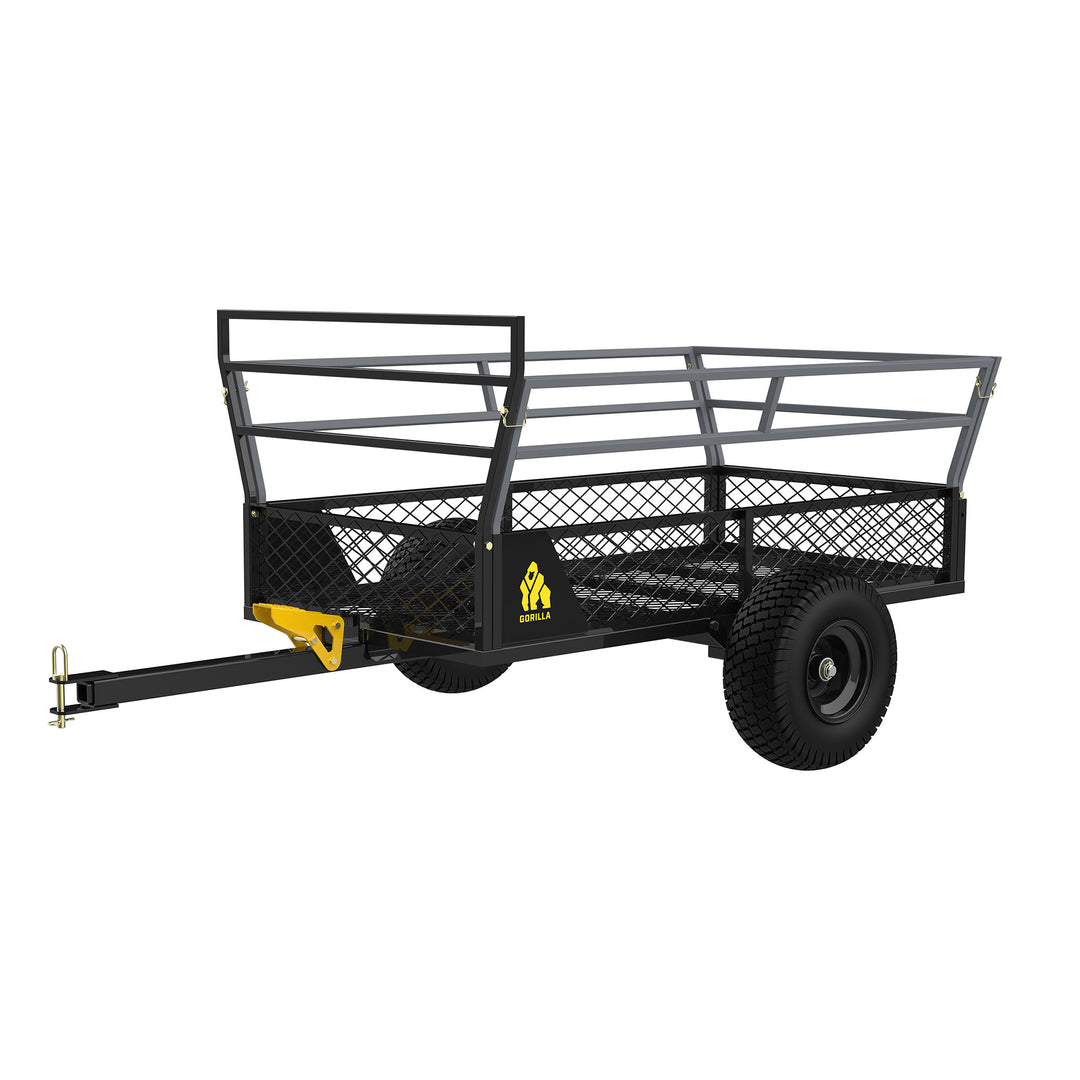 Gorilla 1400lb Steel ATV Trailer Garden Cart w/Removable Sides & 3-in-1 Tailgate - VMInnovations