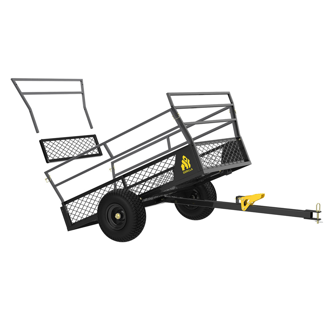 Gorilla 1400lb Steel ATV Trailer Garden Cart w/Removable Sides & 3-in-1 Tailgate - VMInnovations