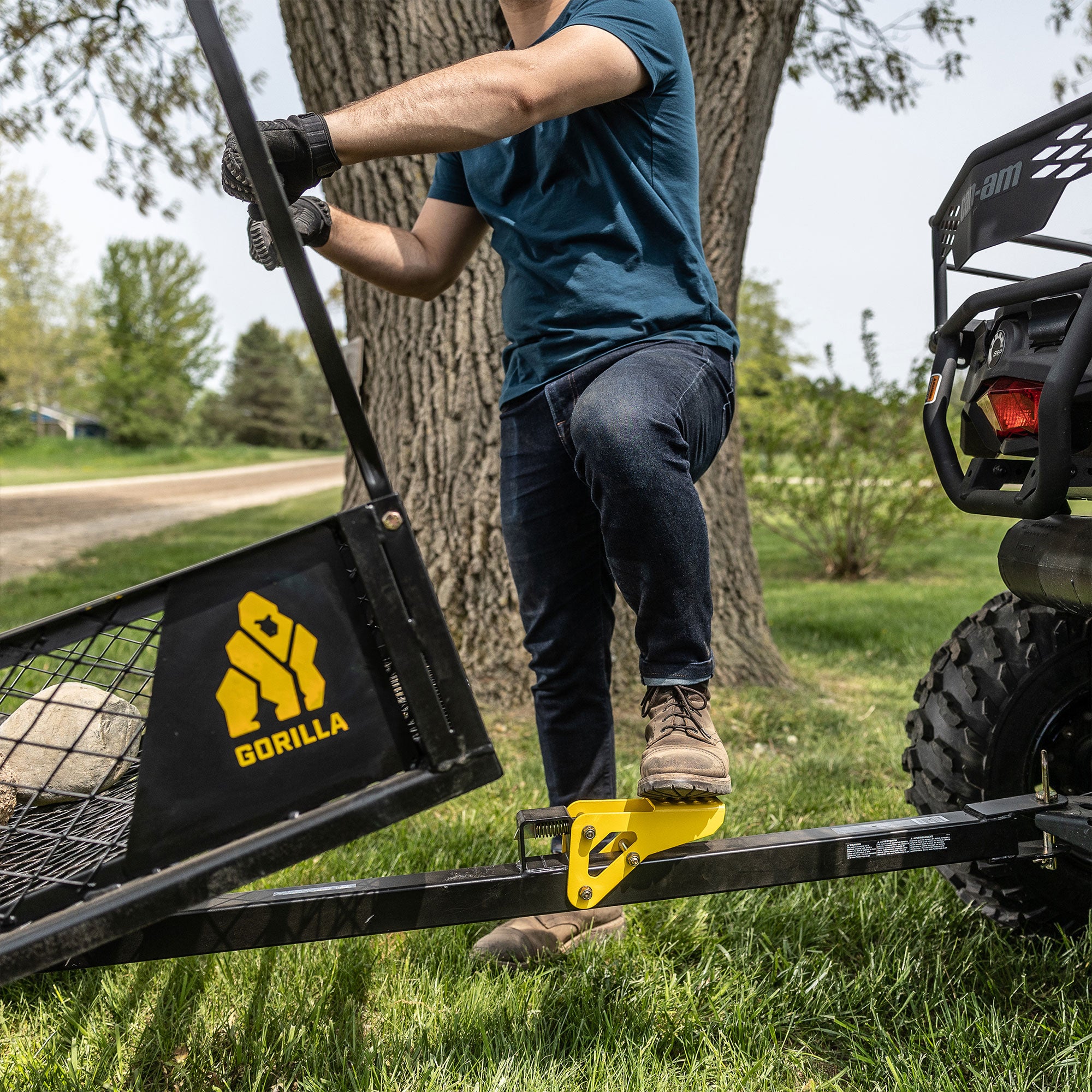 Gorilla 1400 lb Steel ATV Trailer w/ Removable Sides, Black (Used) - VMInnovations