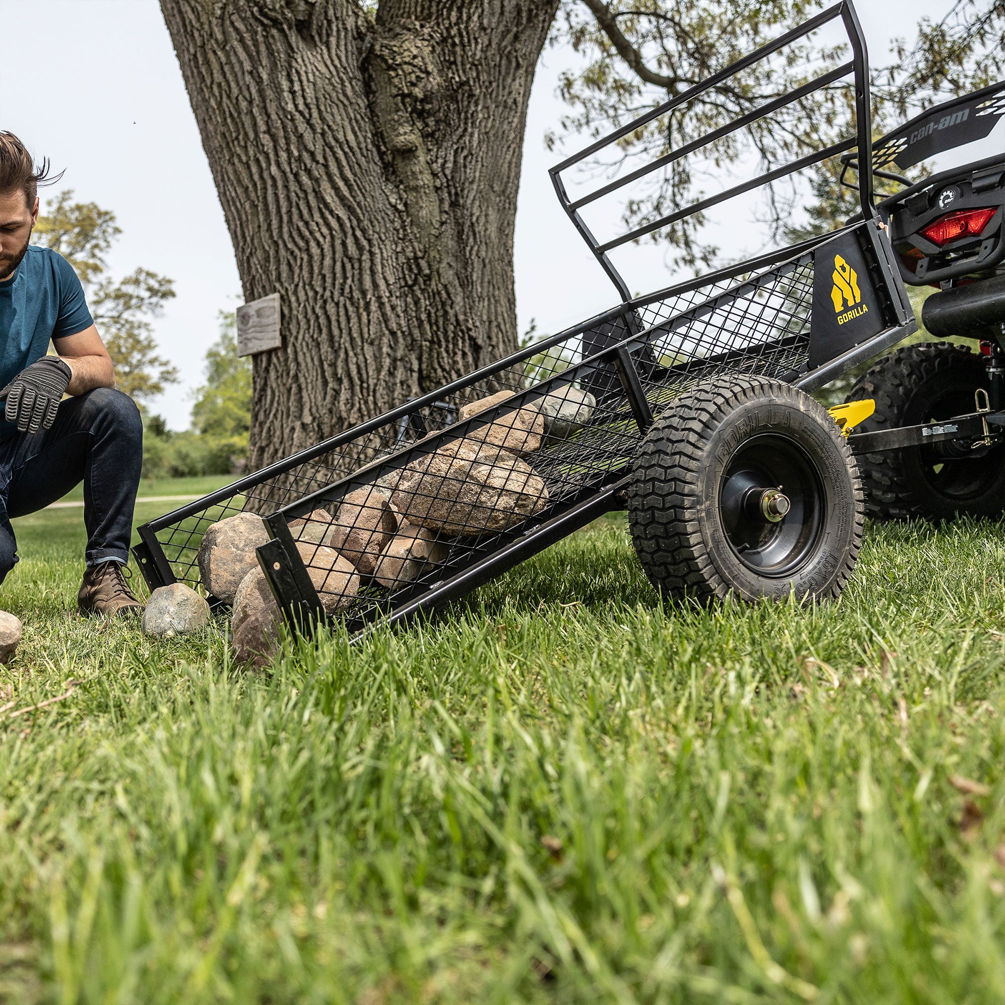Gorilla 1400lb Steel ATV Trailer w/Removable Sides & 3-in-1 Tailgate (Open Box) - VMInnovations