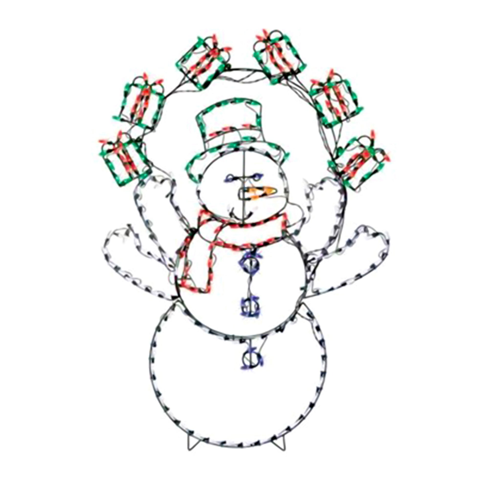 ProductWorks Pro Line Animated Christmas Display Set w/ 60" Snowman & 48" Santa - VMInnovations