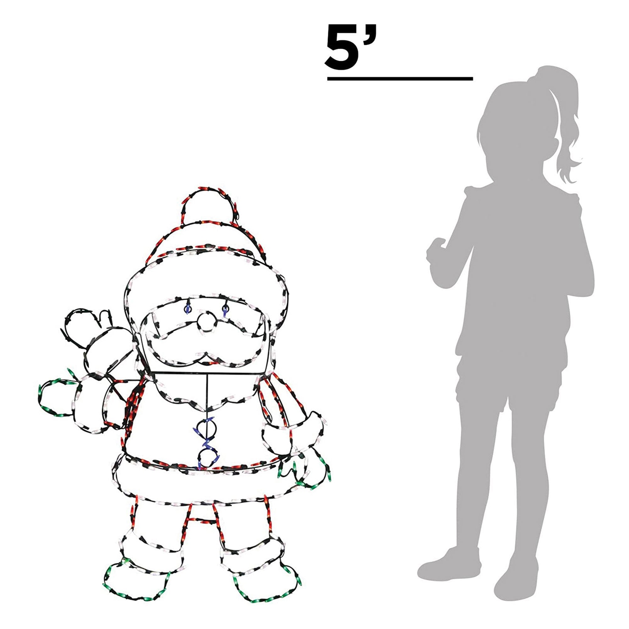 ProductWorks Pro Line Animated Christmas Display Set w/ 60" Snowman & 48" Santa - VMInnovations