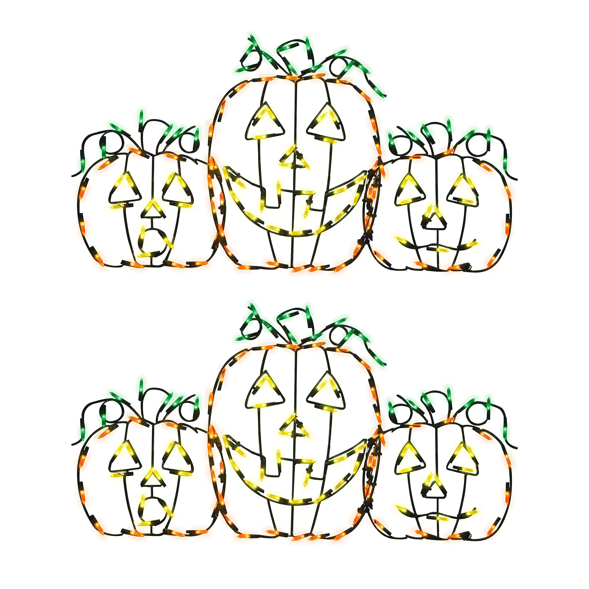ProductWorks Pro Line LED Jack-O-Lanterns Halloween Yard Decoration (2 Pack) - VMInnovations