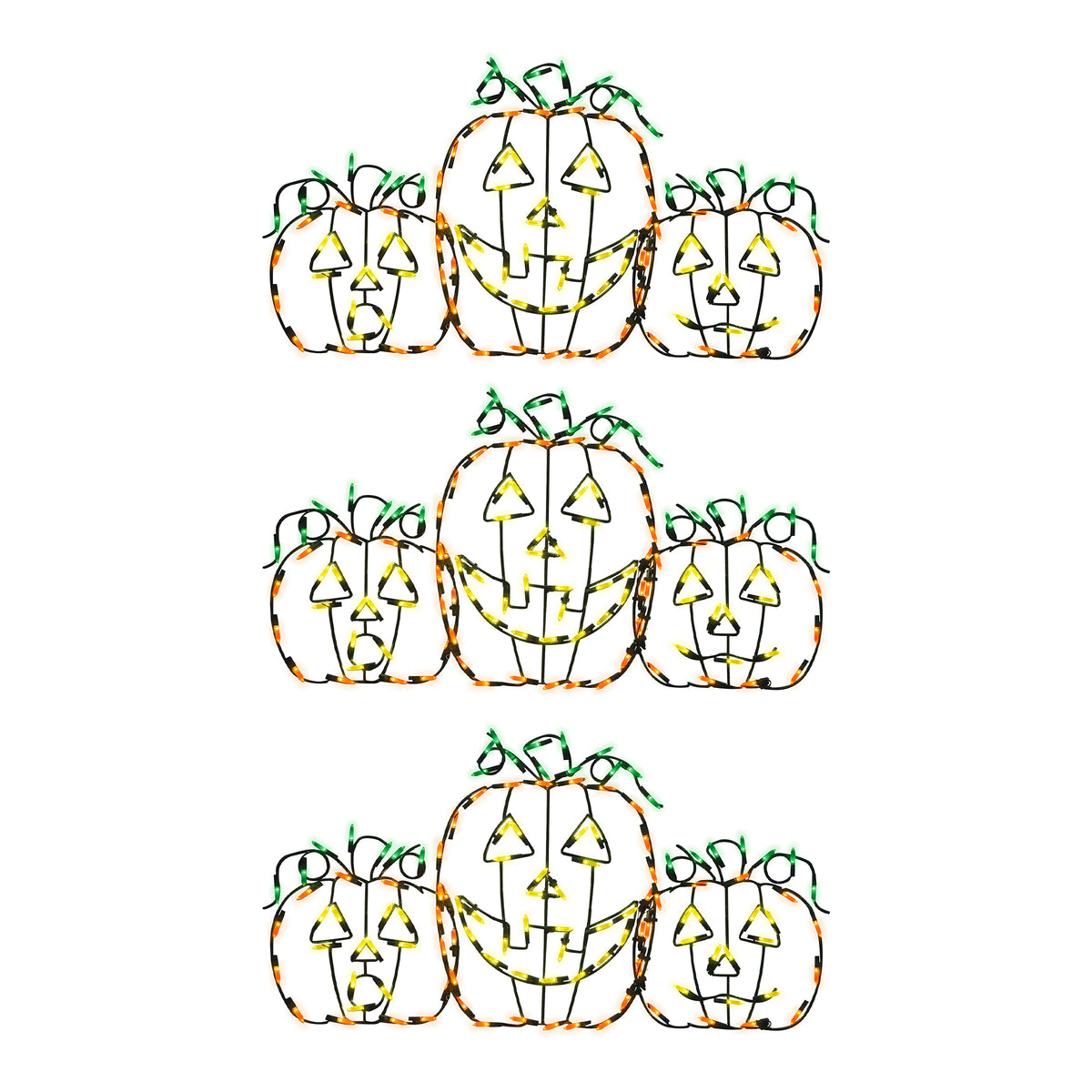 ProductWorks Pro Line LED Jack-O-Lanterns Halloween Yard Decoration (3 Pack)