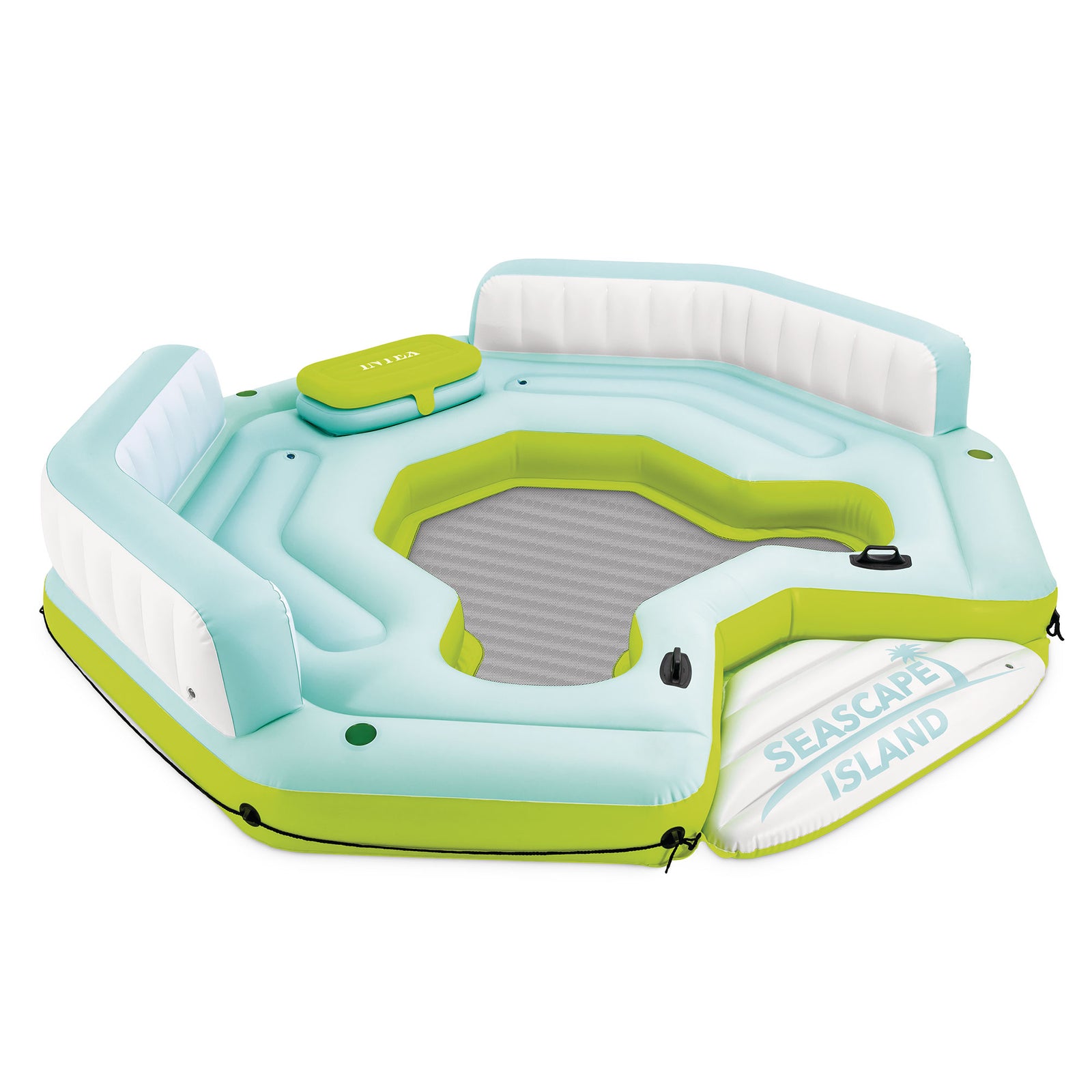 Intex Seascape Island Inflatable Water Lounge with Built In Cooler and Backrests for Adults - VMInnovations
