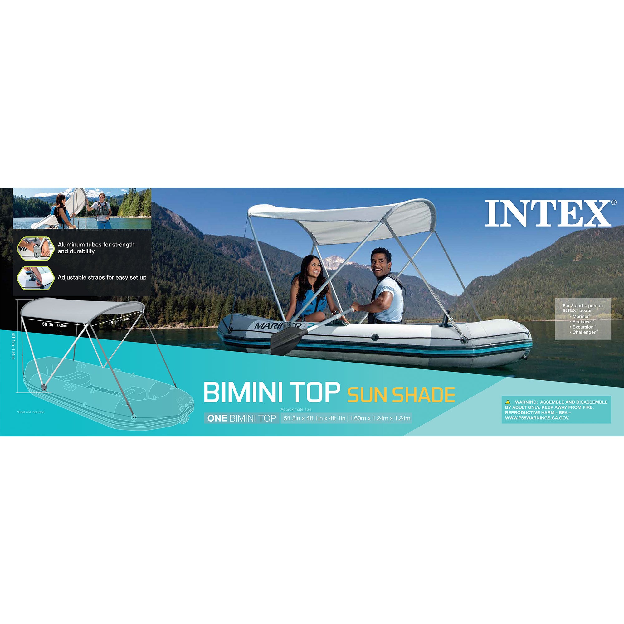Bimini Top Sun Shade for Mariner, Seahawk, Excursion, & Challenger Boats (Used) - VMInnovations
