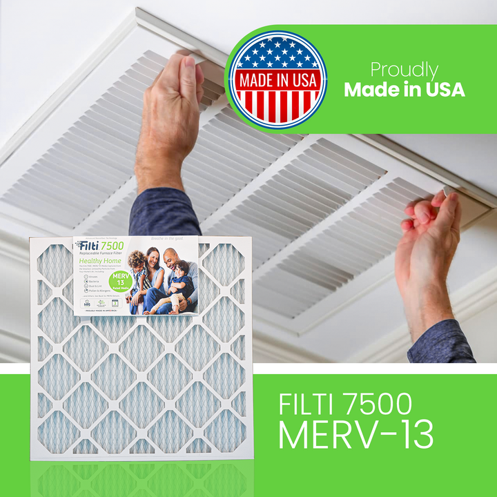 Filti 7500 Pleated Home HVAC Furnace 20 x 20 x 1 MERV 13 Air Filter (4 Pack) - VMInnovations