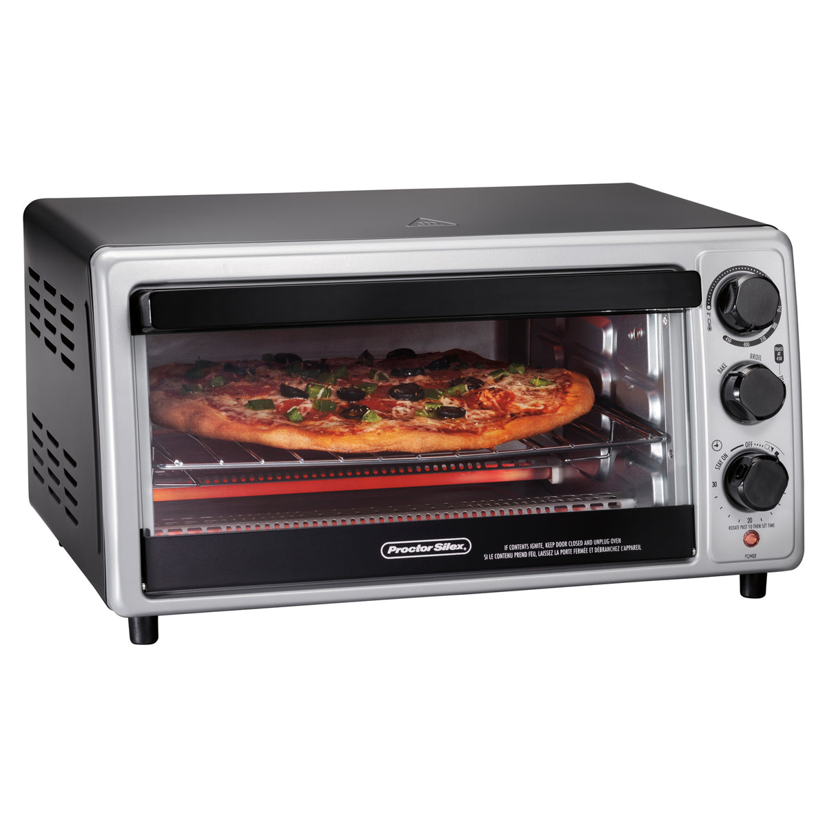 Hamilton Beach Proctor Silex 6 Slice Capacity Countertop Toaster Oven, Silver - VMInnovations