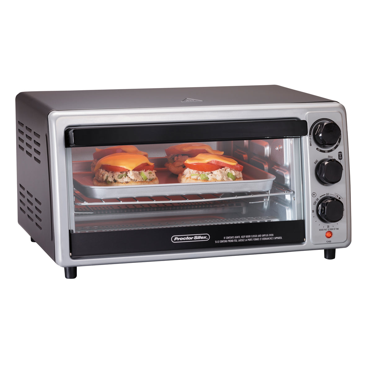 Hamilton Beach Proctor Silex 6 Slice Capacity Countertop Toaster Oven, Silver - VMInnovations