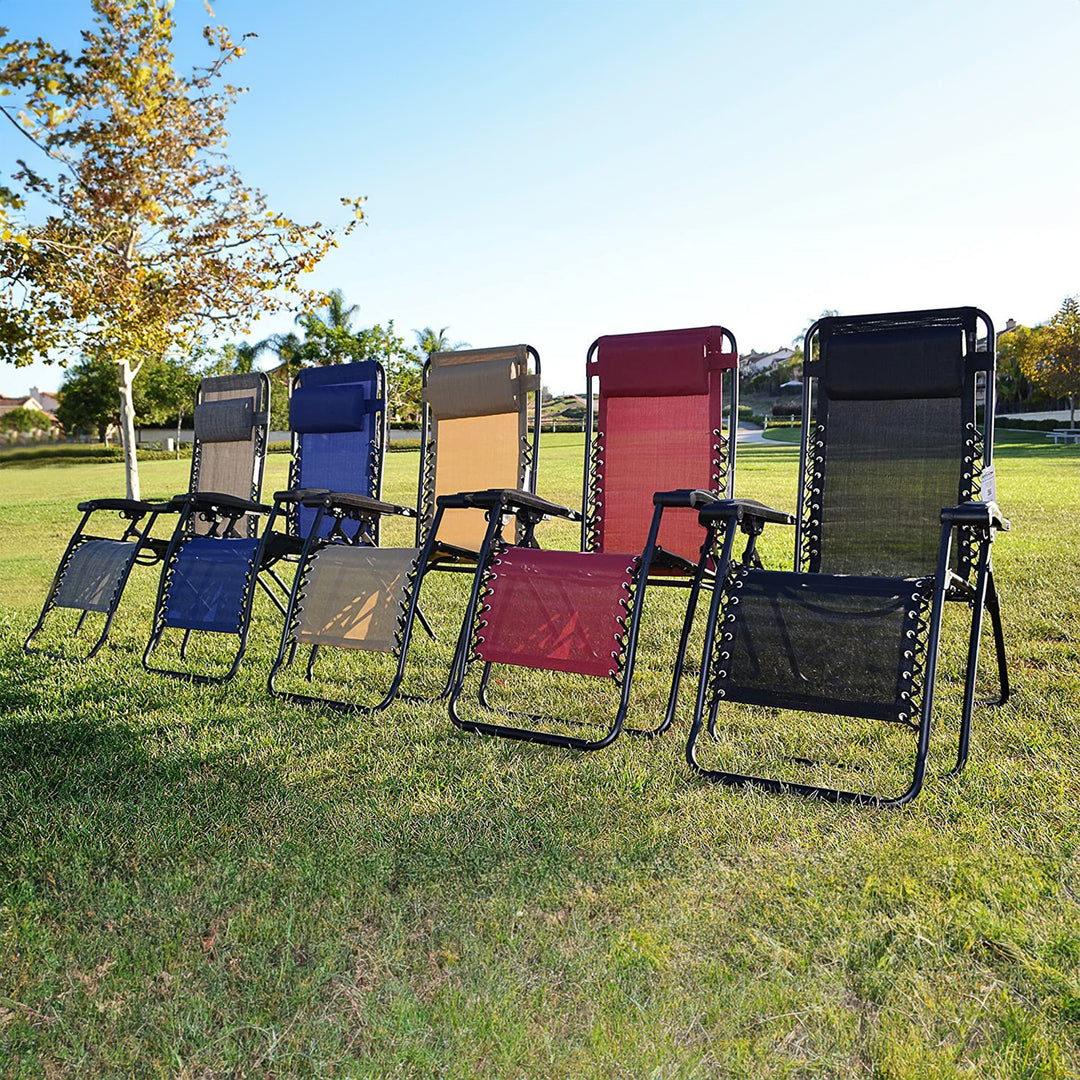 Caravan Sports Zero Gravity Folding Camping Patio Lounge Chair, Blue (Used) - VMInnovations