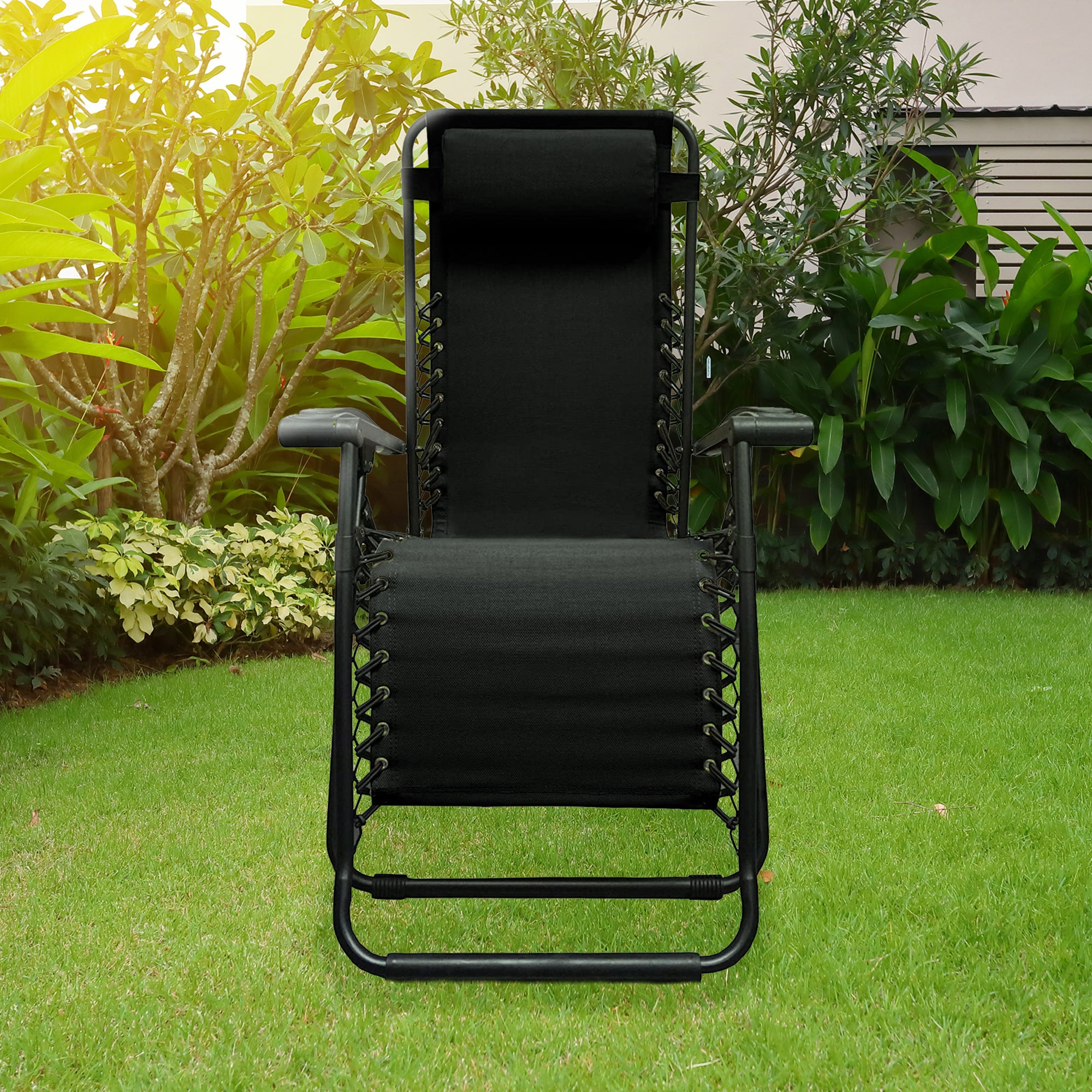 Caravan Sports Zero Gravity Outdoor Folding Camping Patio Lounge Chair, Black - VMInnovations