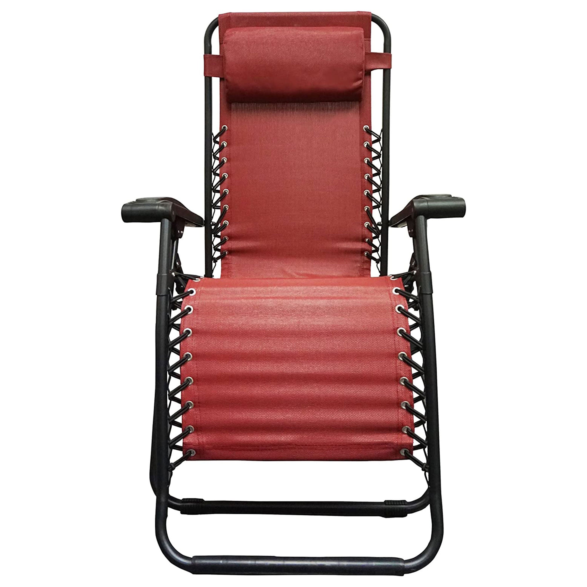 Caravan Sports Zero Gravity Outdoor Folding Camping Patio Lounge Chair, Burgundy - VMInnovations