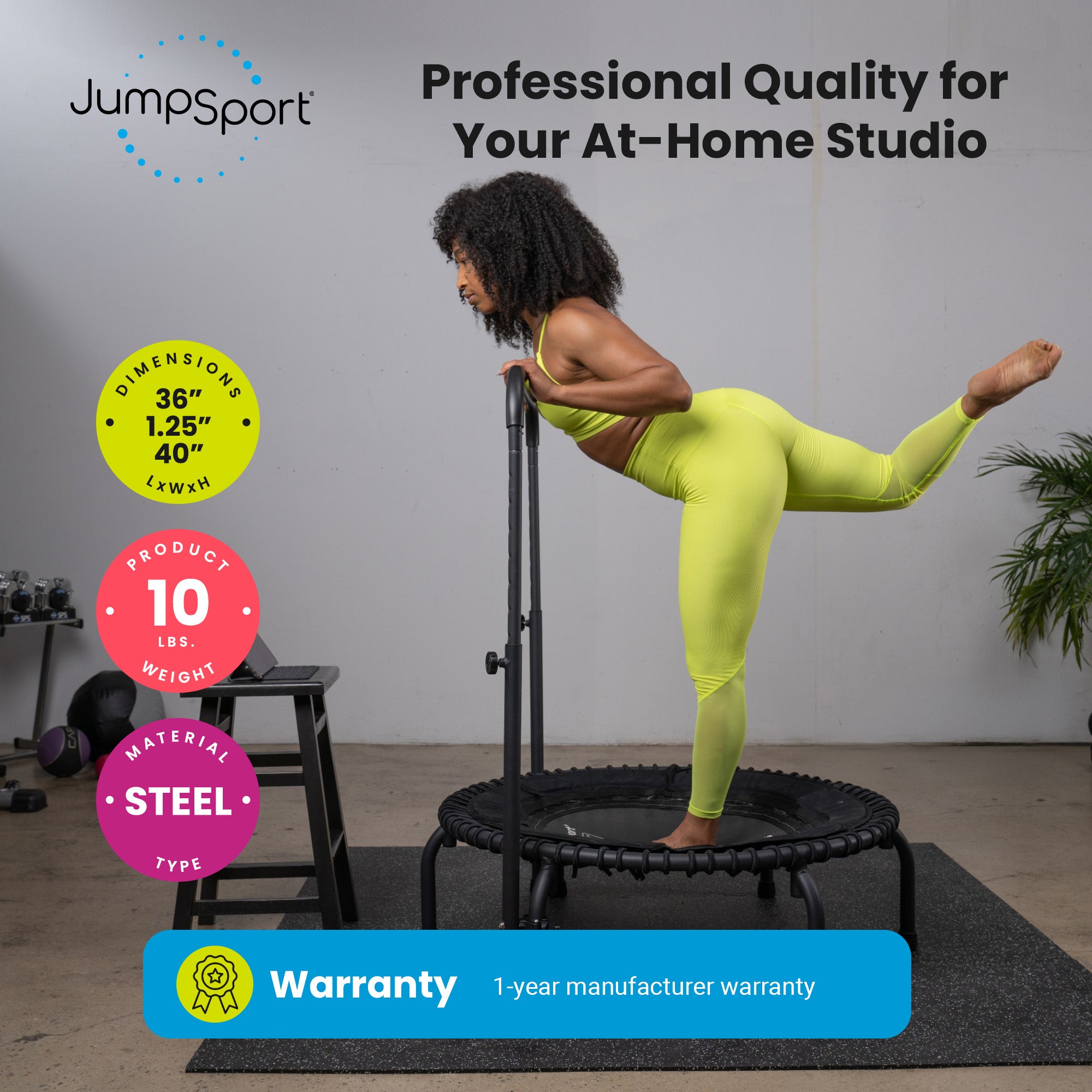 JumpSport Handle Bar for 39" Straight/Arched Leg Fitness Trampolines (Open Box) - VMInnovations