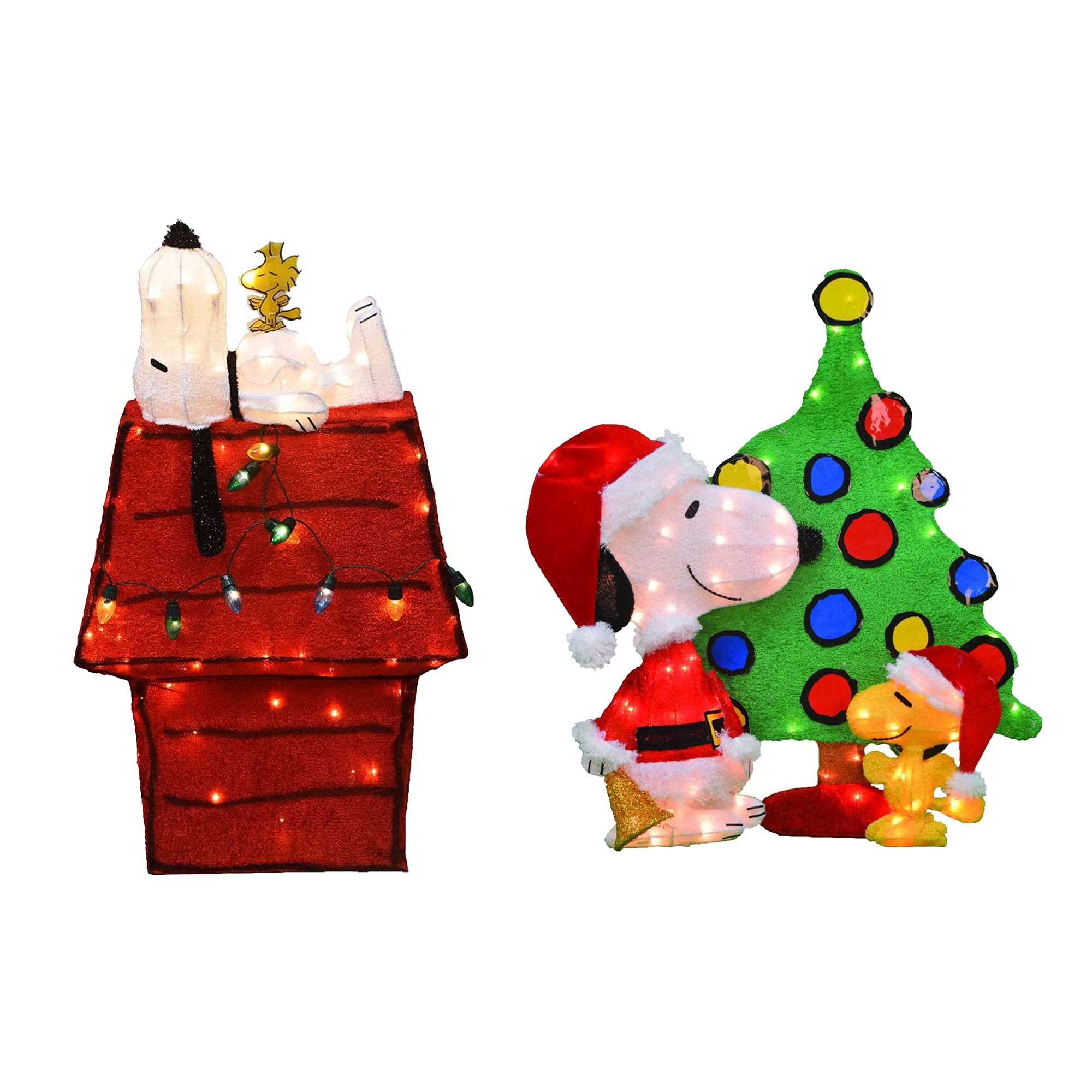 ProductWorks Snoopy's Doghouse Display + Snoopy & Woodstock Holiday Tree Display - VMInnovations