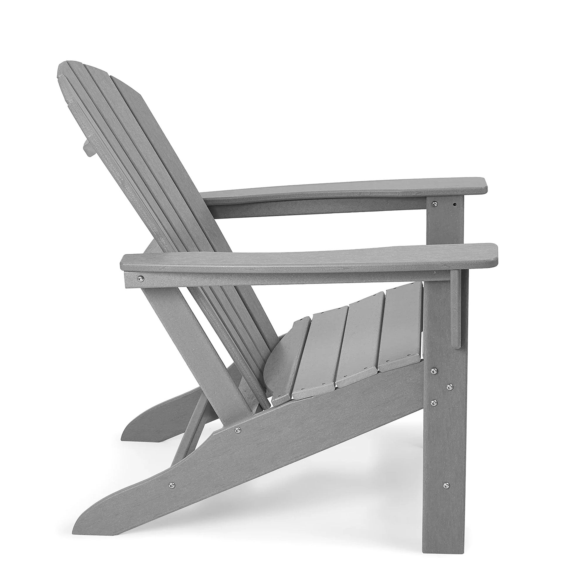 Edyo Living 2 Pack Plastic All Weather Outdoor Patio Lawn Adirondack Chair, Gray