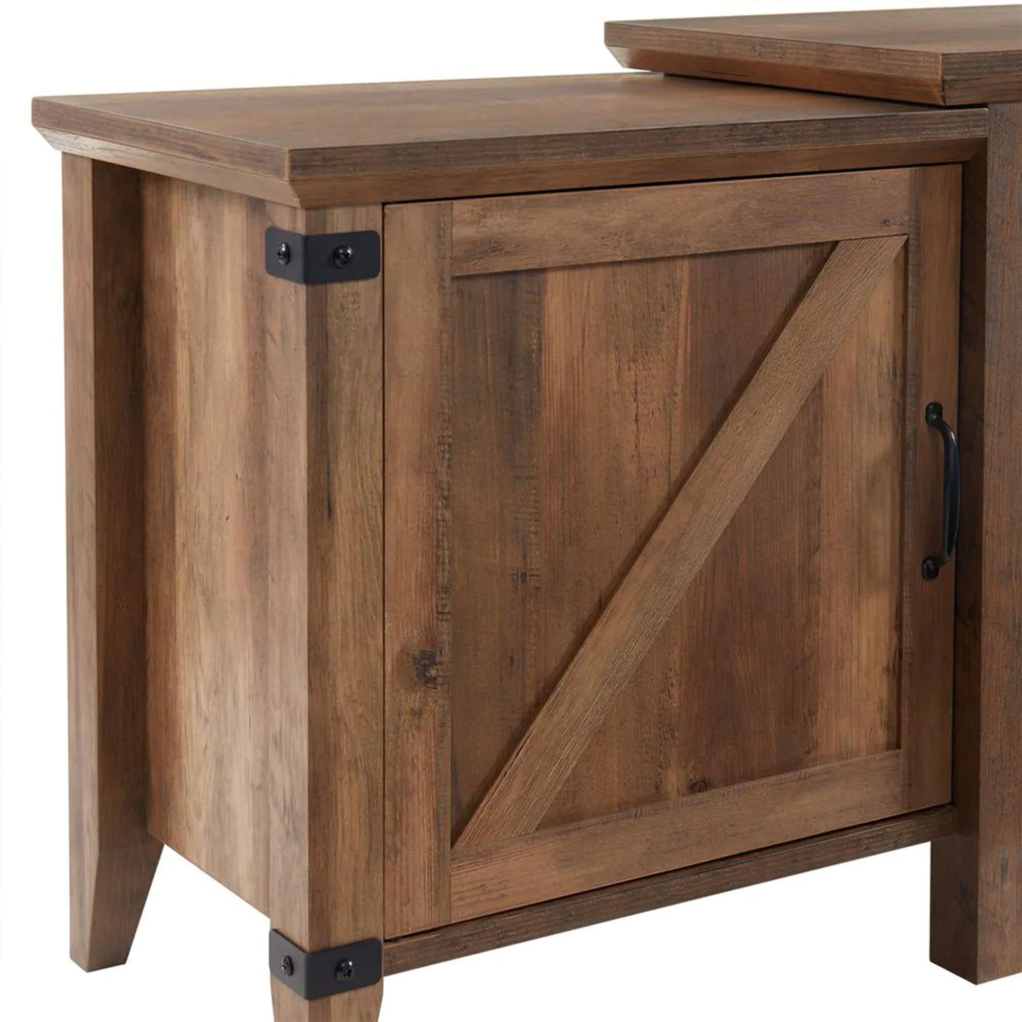 Edyo Living 63 Inch Freestanding Wooden Electric Fireplace TV Stand, Rustic Oak