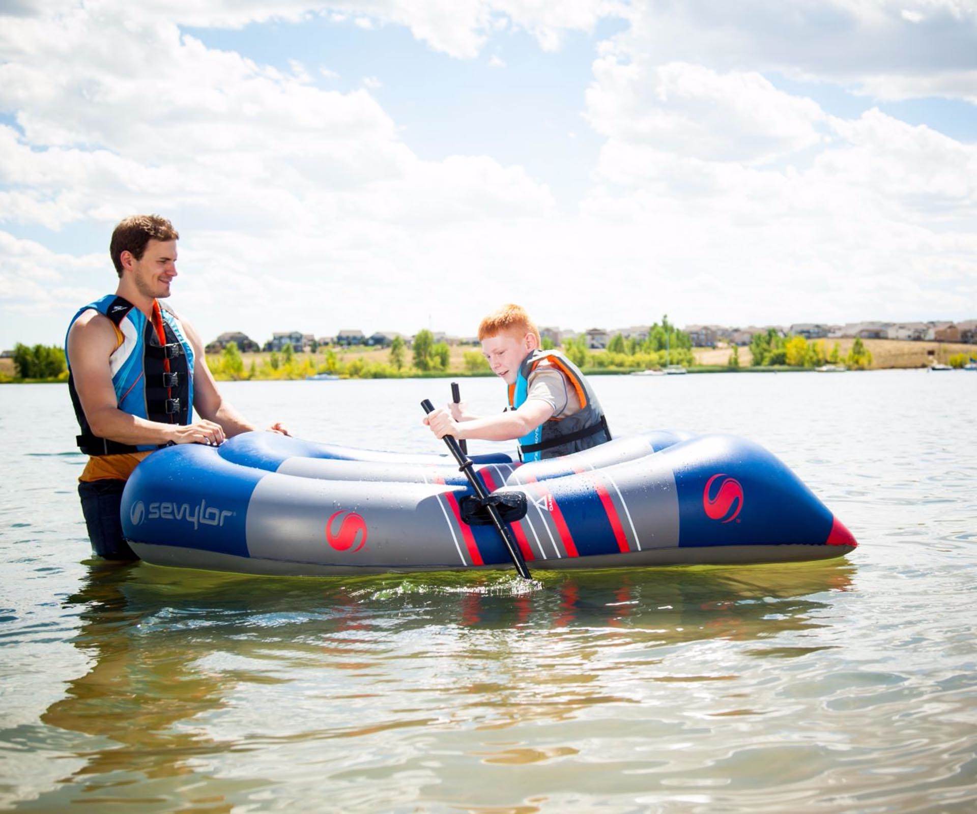 SEVYLOR Colossus 2 Person Inflatable 14 Guage PVC Boat Raft w/ Oars - Open Box