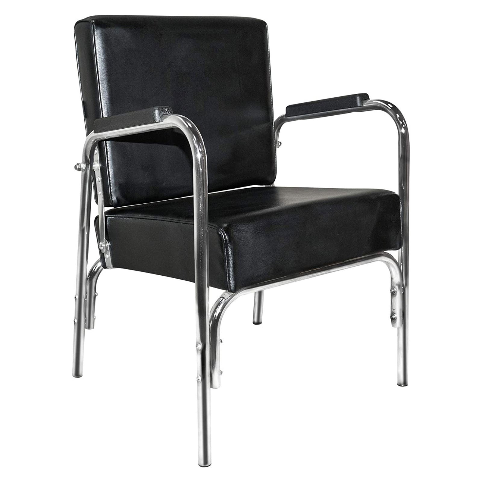 PureSana Chromium Ella Professional Auto Reclining Vinyl Shampoo Chair, Black - VMInnovations