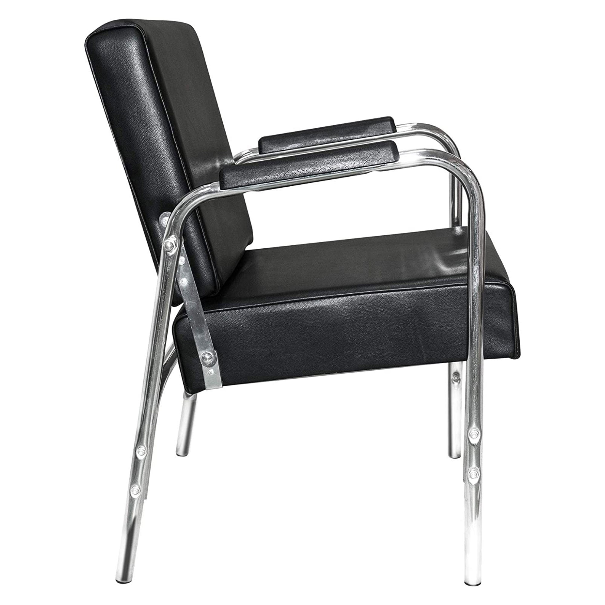 Chromium Ella Professional Auto Reclining Vinyl Shampoo Chair, Black (Open Box) - VMInnovations
