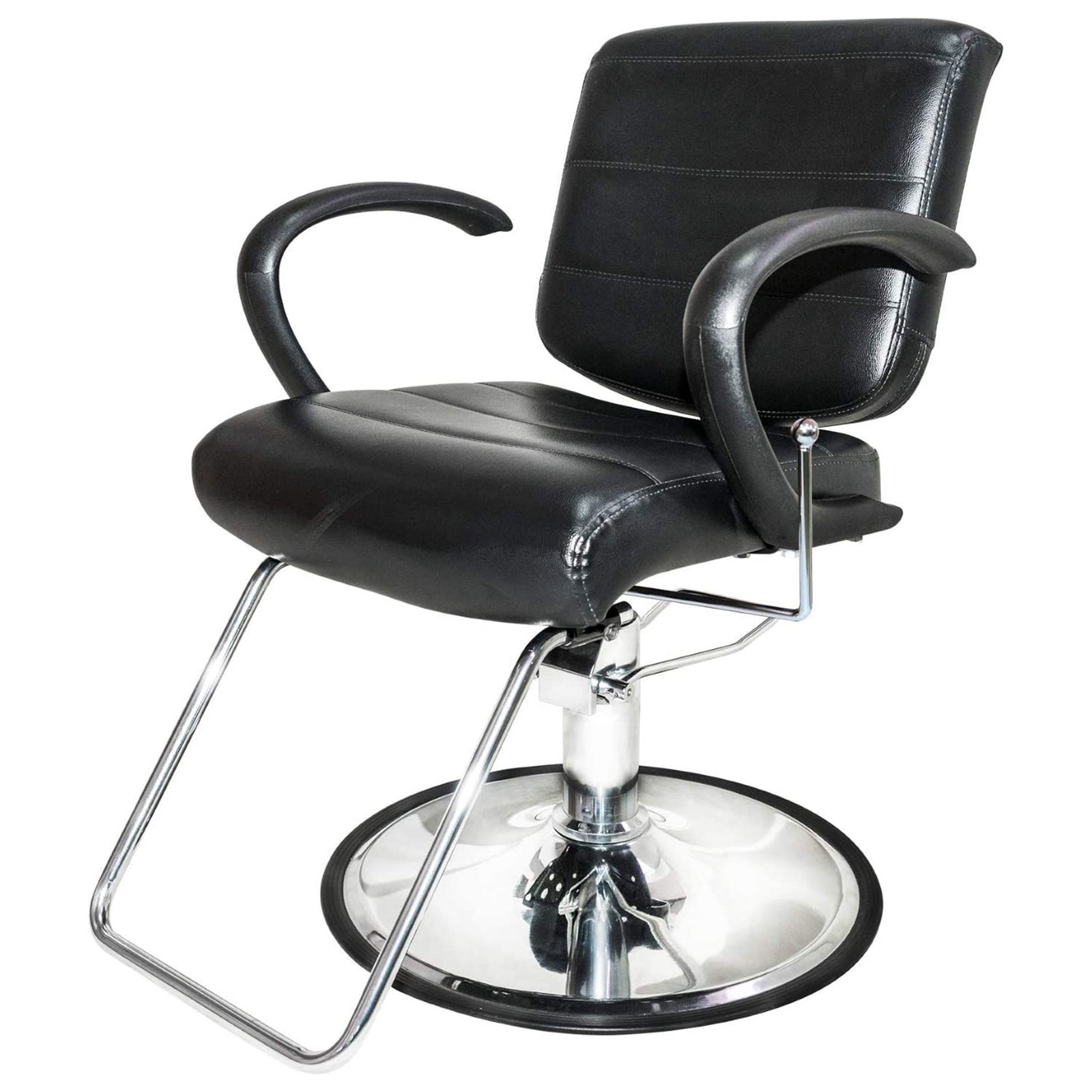 PureSana Chromium Kyler 360 Degree Professional All Purpose Salon Chair, Black - VMInnovations