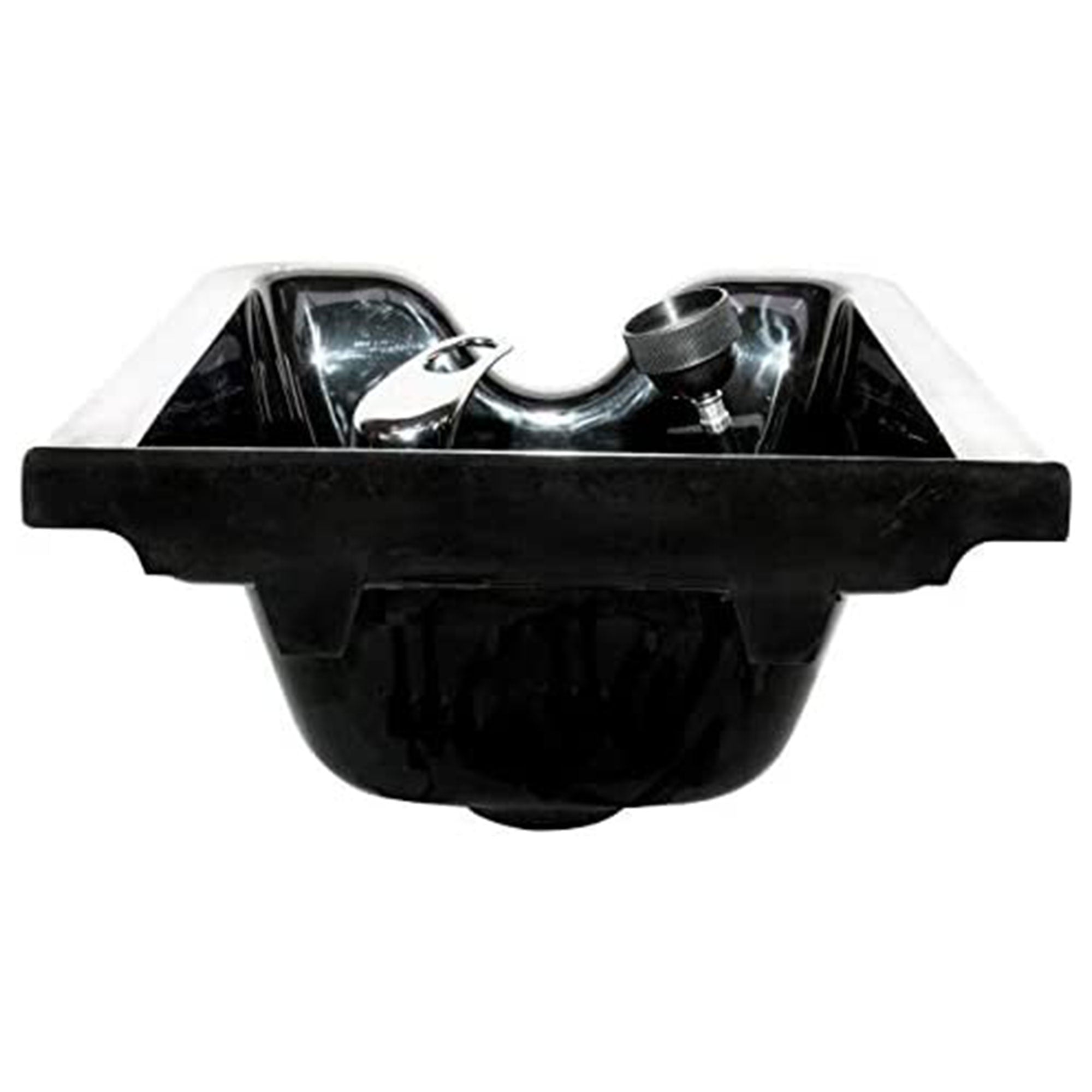 PureSana Chromium 3 Pack Plastic Salon Bowls Square Sink Tubs for Washing, Black
