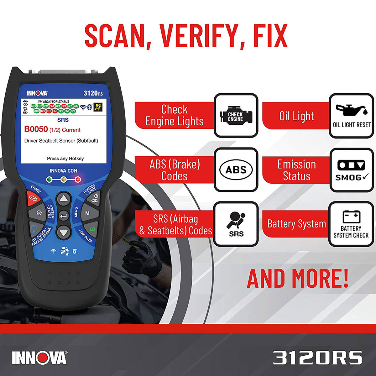 INNOVA FixAssist Bluetooth Code Reader Vehicle Diagnostic Scanner Tool (Used)