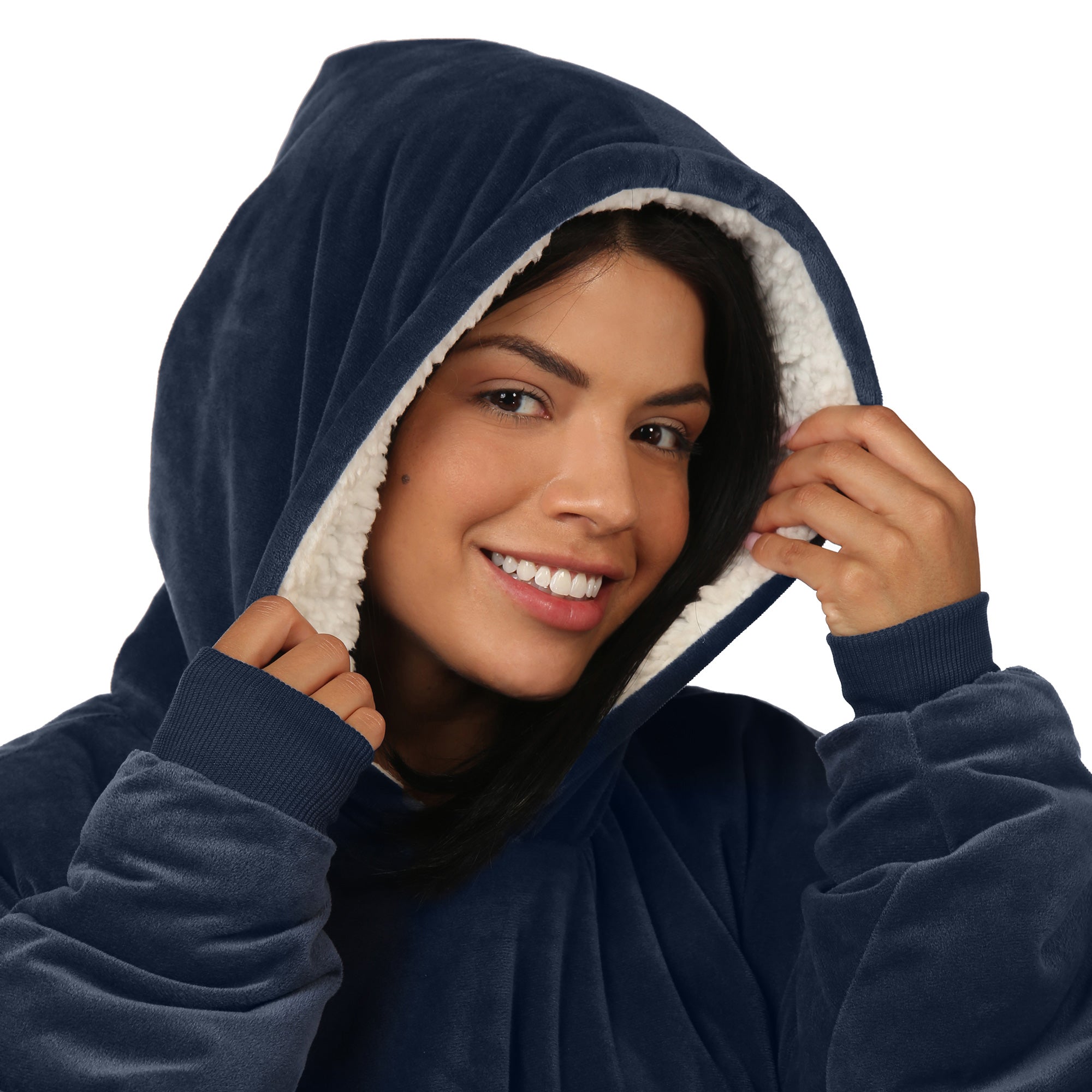The Comfy Original Oversized Microfiber Sherpa Wearable Blanket for Adults, Blue - VMInnovations