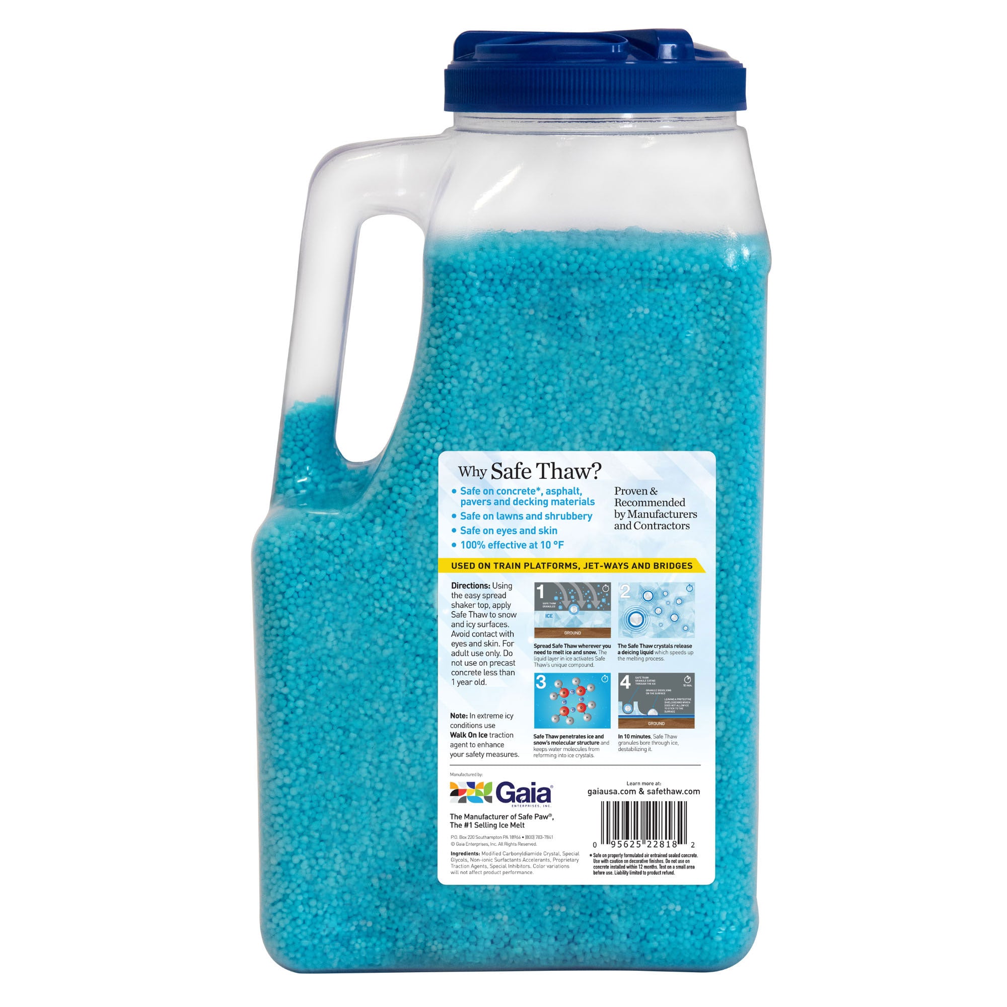 Safe Thaw Industrial Strength Salt Free Traction Ice Melt, 10lb 7oz Jug (2 Pack) - VMInnovations