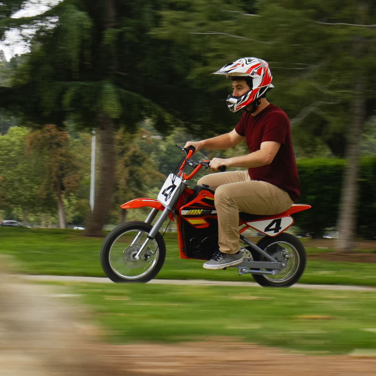 Razor MX500 Red Dirt Rocket High-Torque Electric Motorcycle Dirt Bike for Adult