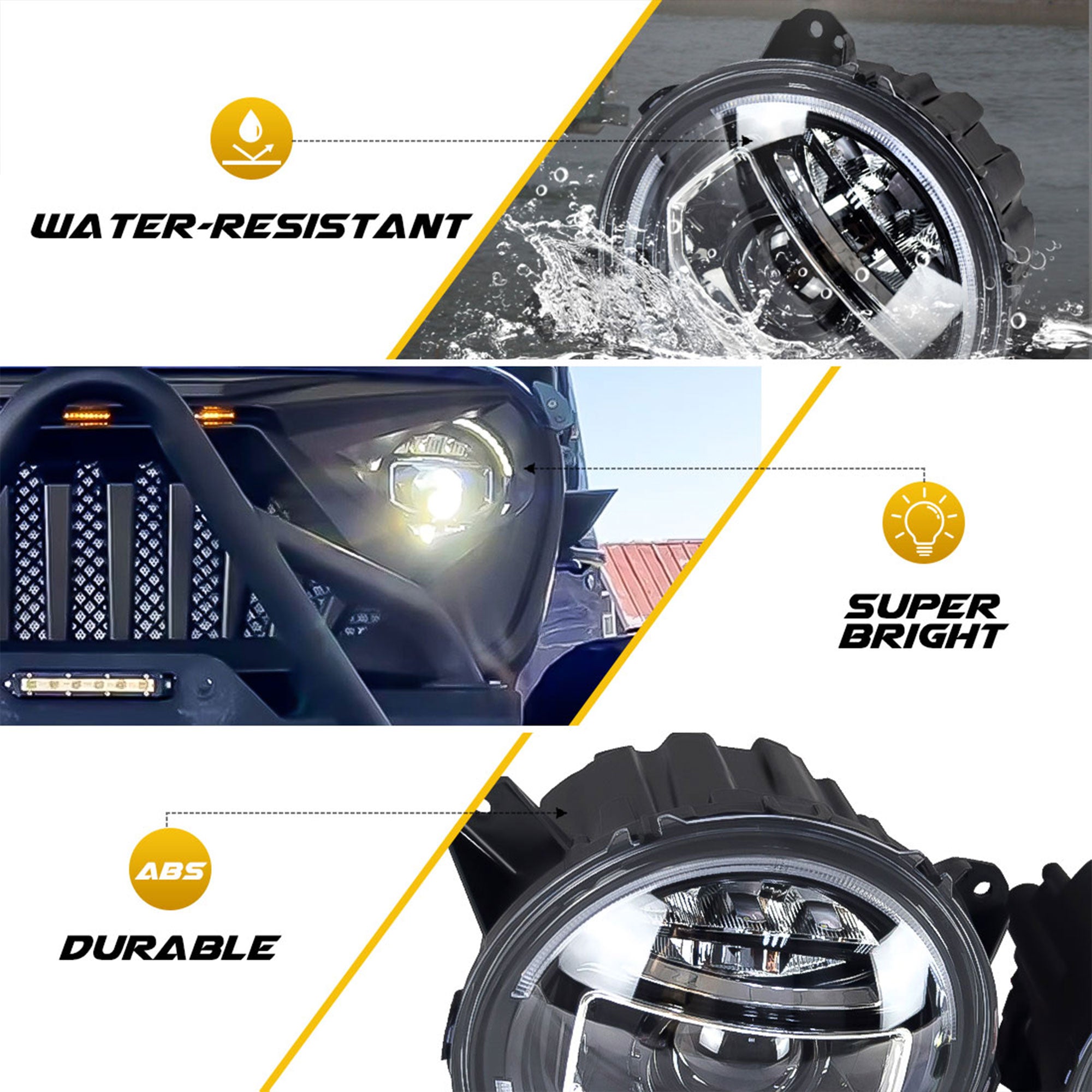 AMERICAN MODIFIED LED Halo Headlight for 18-22 Wrangler JL,Gladiator JT (Used) - VMInnovations