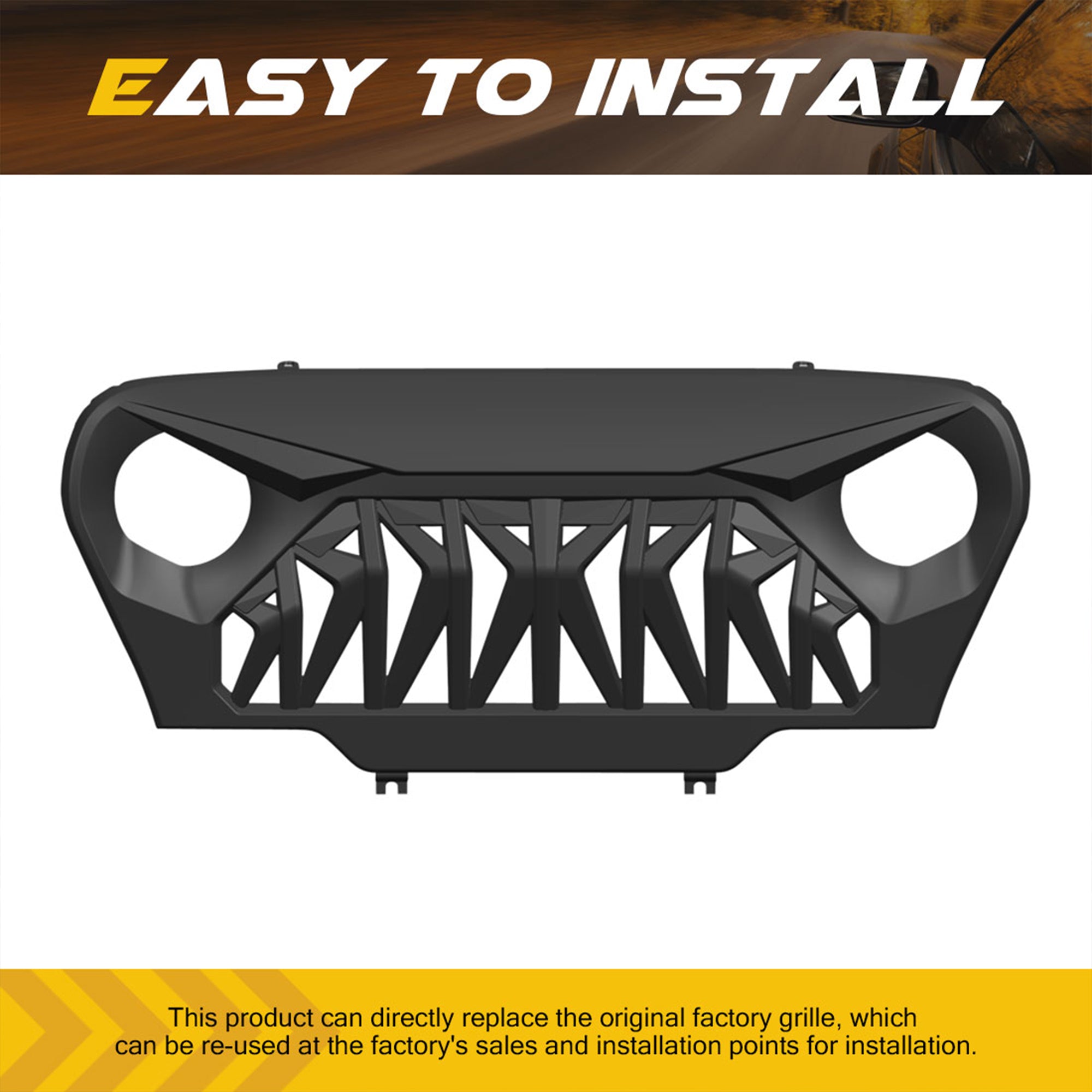 AMERICAN MODIFIED Shark Grille for 1997-2006 Jeep Wrangler TL or LJ (Open Box) - VMInnovations