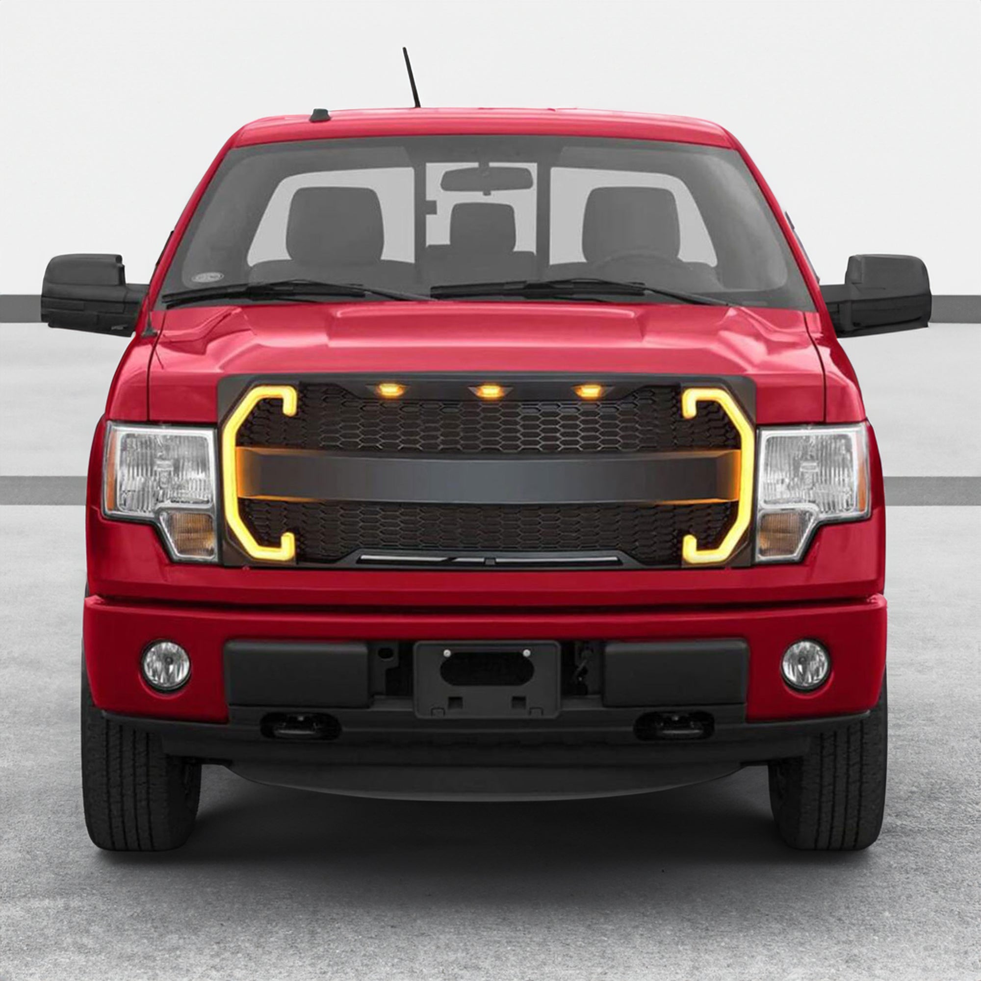 AMERICAN MODIFIED Style Mesh Grille w/Turn Lights 2009-2014 Ford F150 (Open Box) - VMInnovations