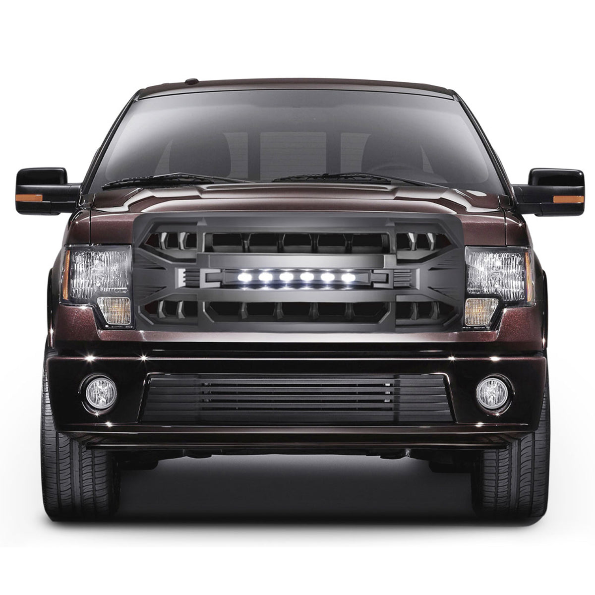 AMERICAN MODIFIED Armor Grille Compatible with 2009-2014 Ford F150, Black (Used)