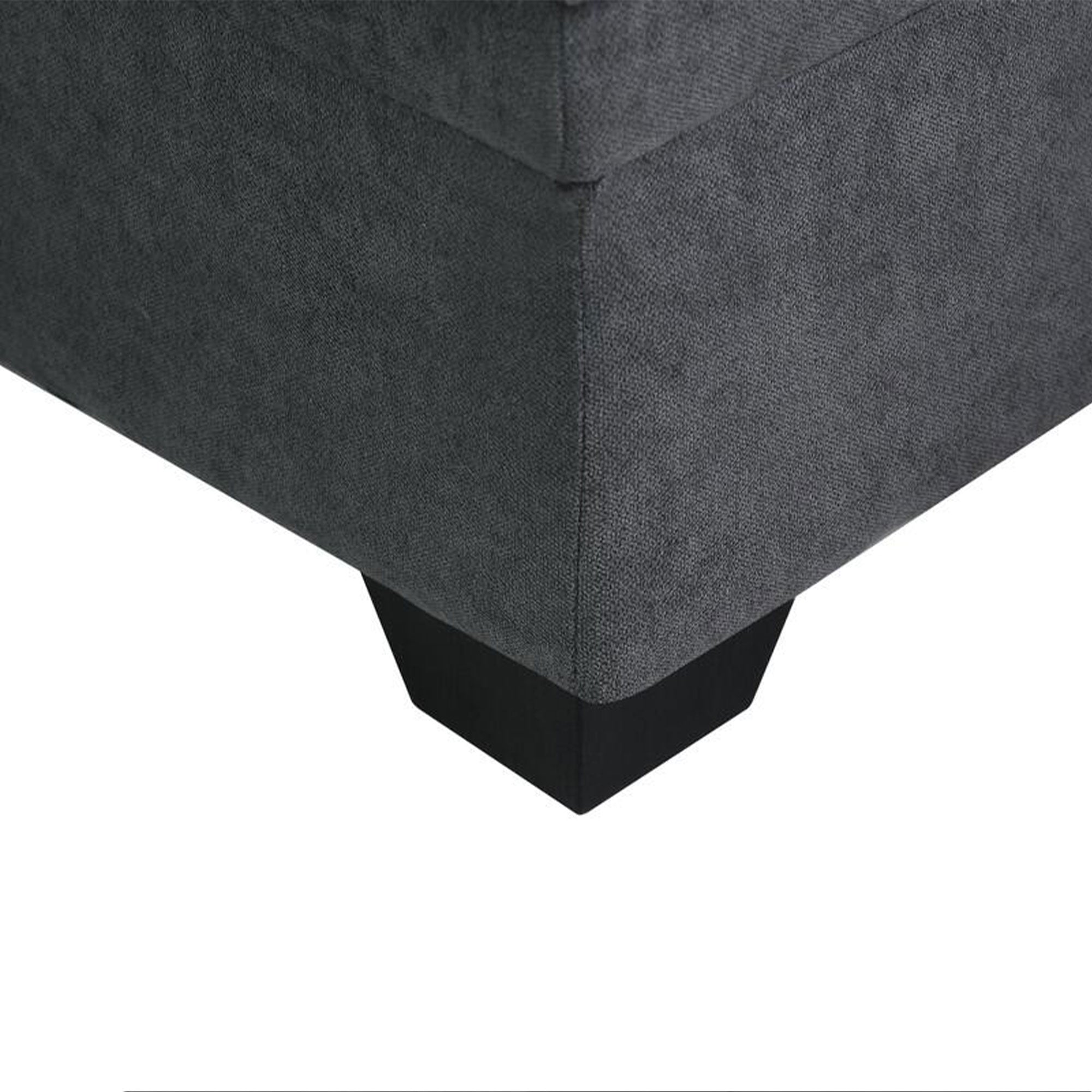Lilola Home Lucca Performance Leather Sectional Sleeper Sofa w/Storage, Charcoal