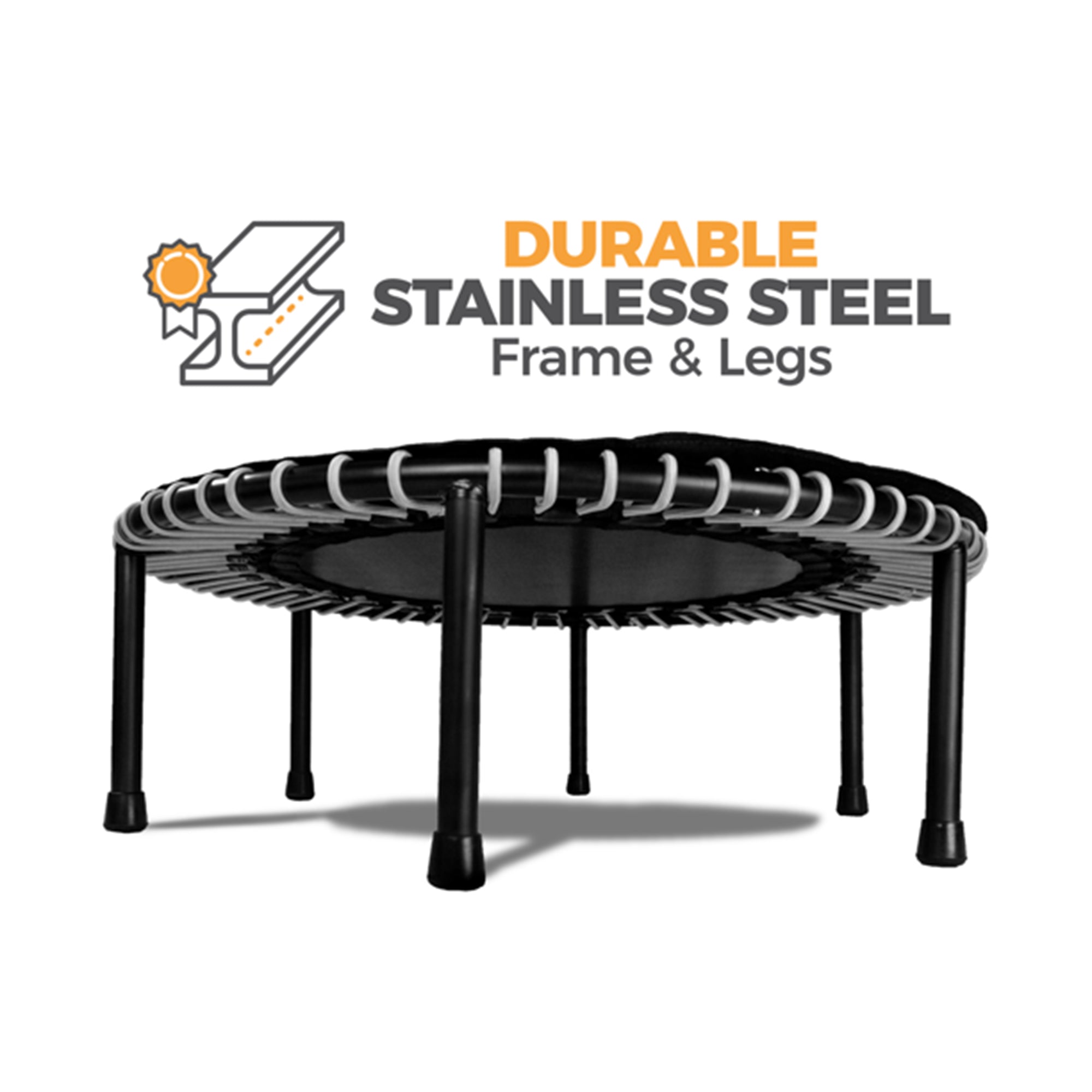 LEAPS & REBOUNDS 40" Fitness Trampoline & Rebounder Gym Equipment,Gray(Used) - VMInnovations