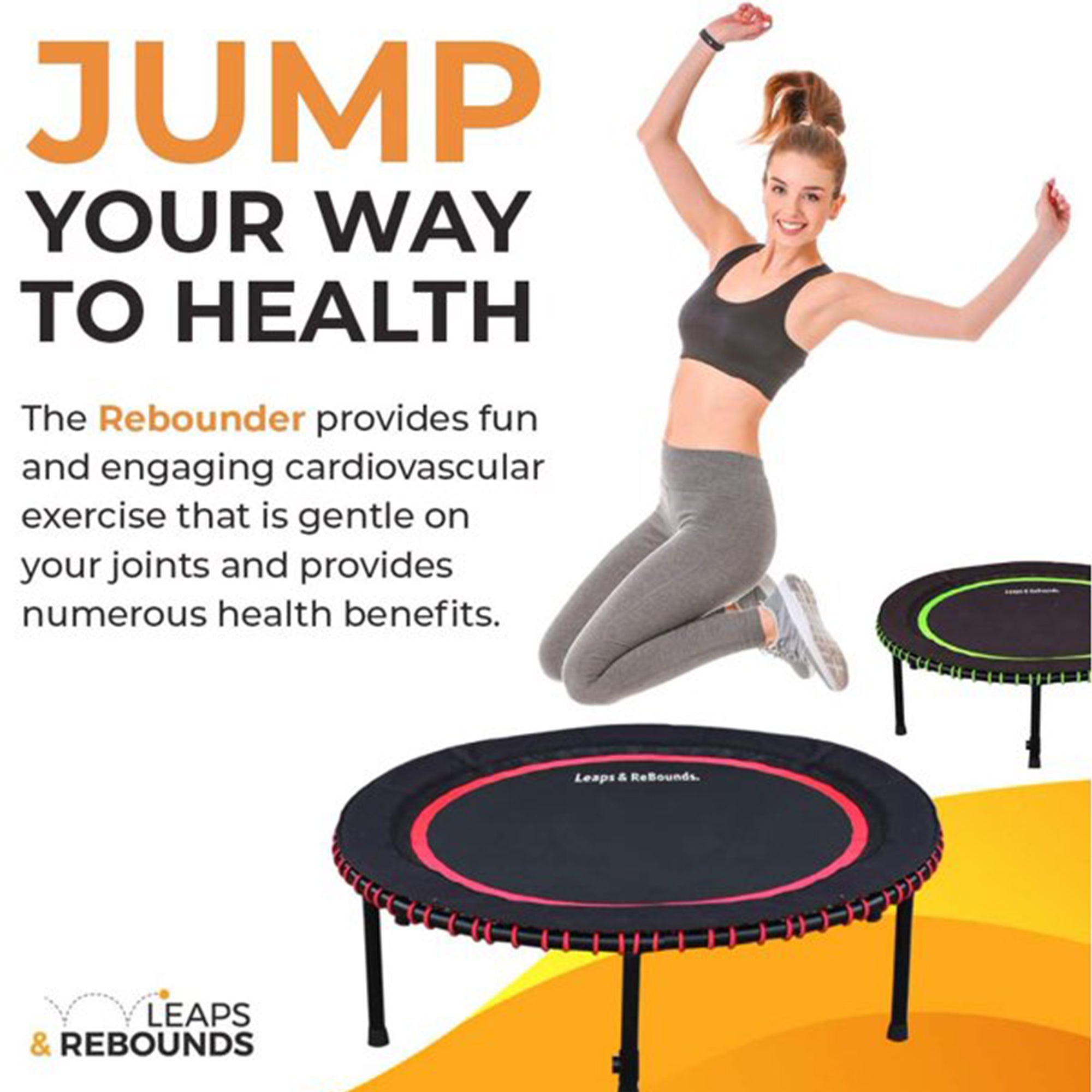 LEAPS & REBOUNDS 40" Mini Fitness Trampoline & Rebounder, Red (For Parts) - VMInnovations