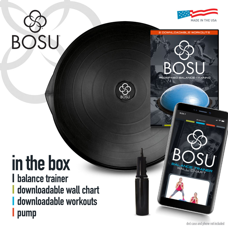 Bosu Multi Functional Home Gym 26" Original Balance Strength Trainer,Matte Black