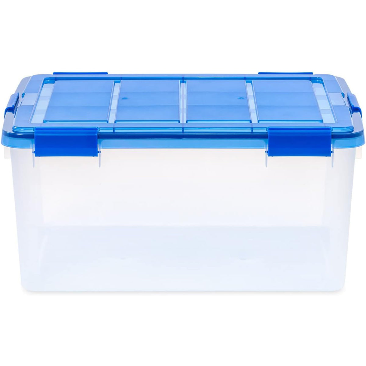 IRIS USA 62 Qt Weatherpro Airtight Clear Plastic Storage Bin with Lid, 4 Pack