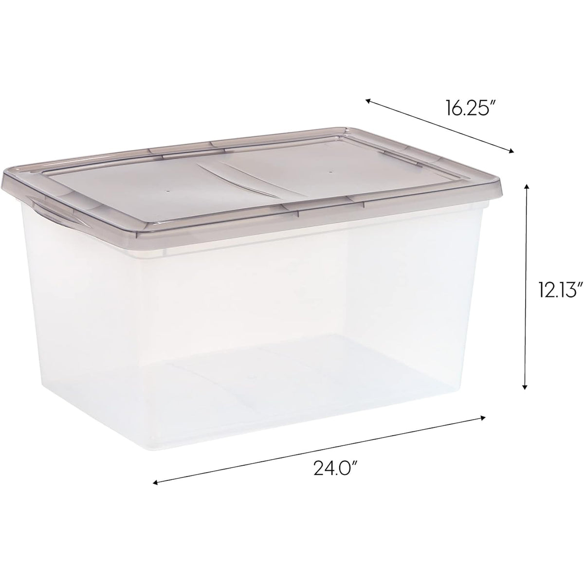 IRIS USA 58 Quart Snap Top Plastic Storage Box, 5 Pack