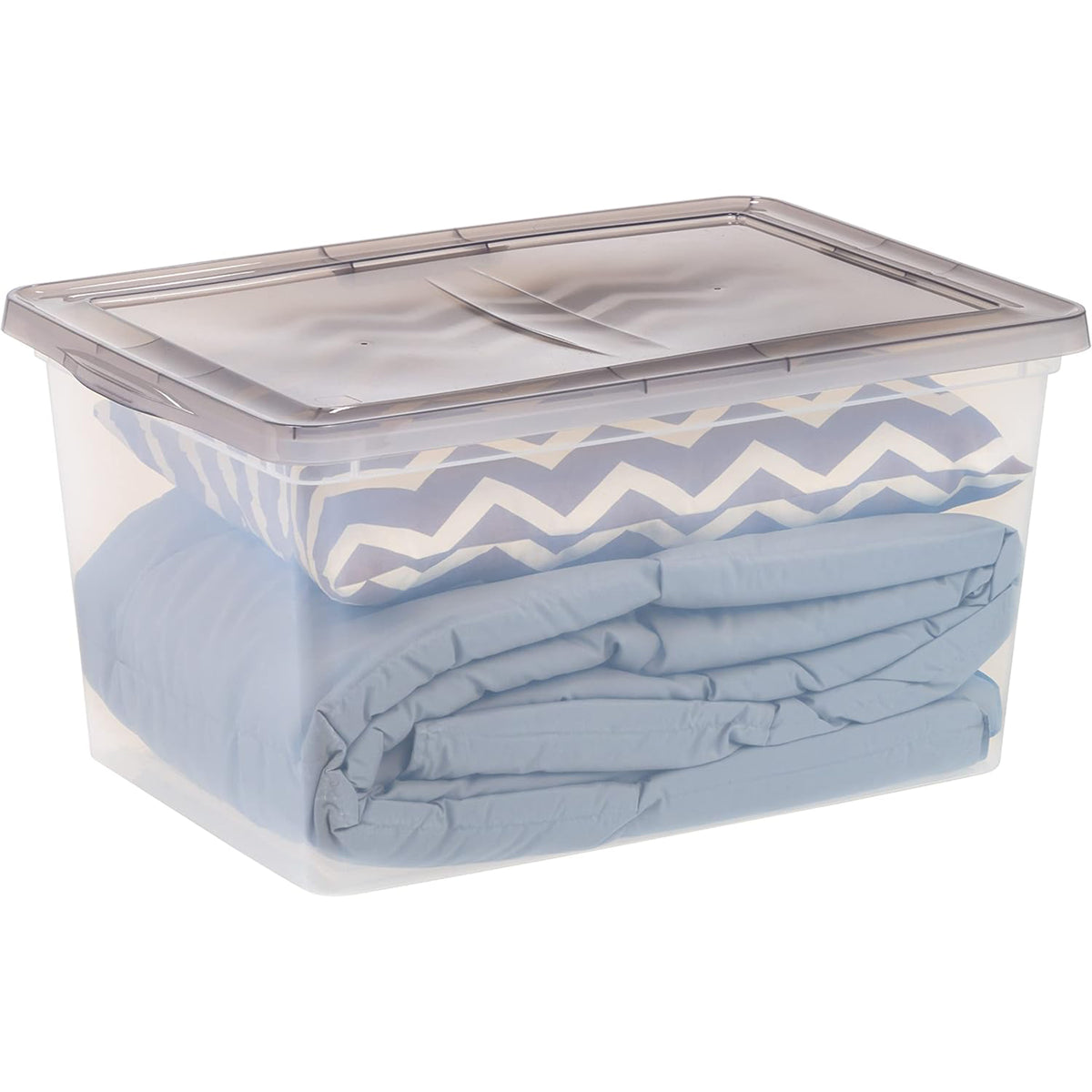 IRIS USA 58 Quart Snap Top Plastic Storage Box, 5 Pack
