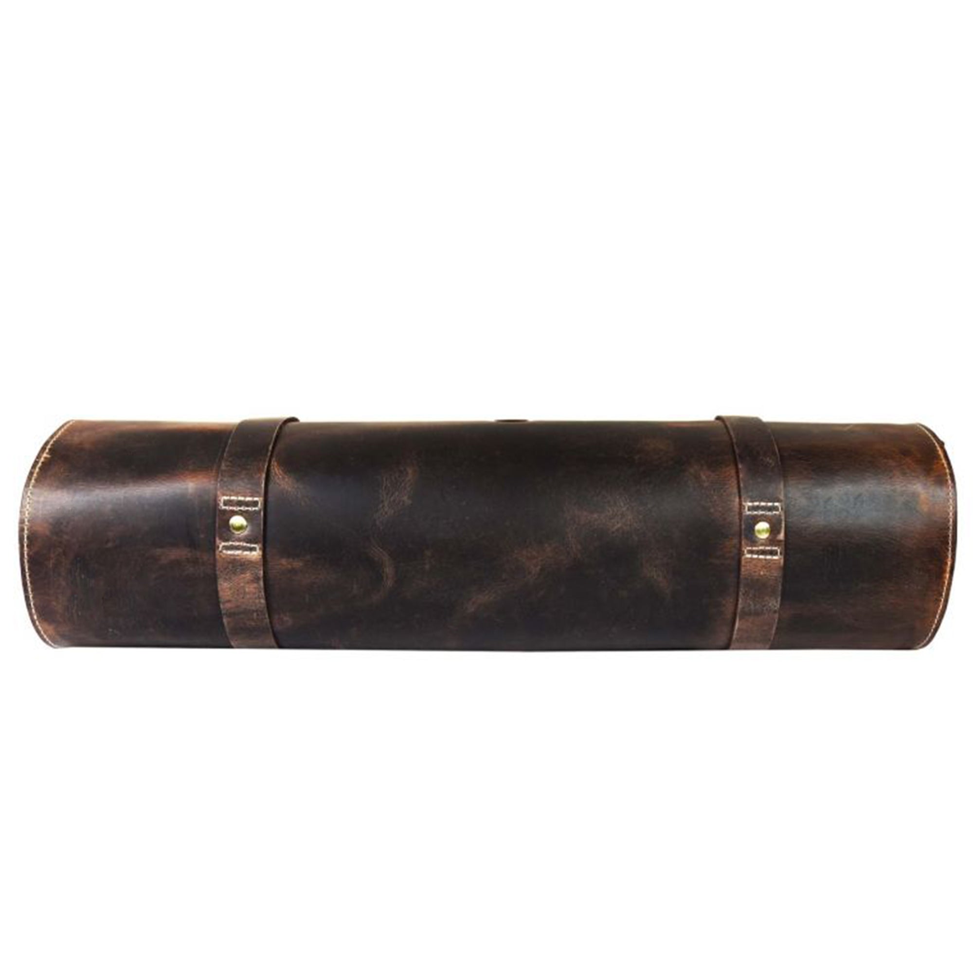 Aaron Leather Goods Tuscania Knife Roll Case, Walnut Brown Leather (Open Box) - VMInnovations