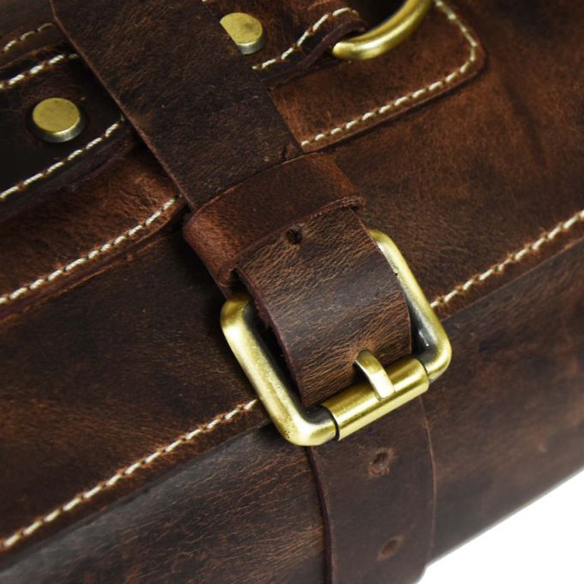 Aaron Leather Goods Tuscania Knife Roll Case, Walnut Brown Leather (Open Box) - VMInnovations