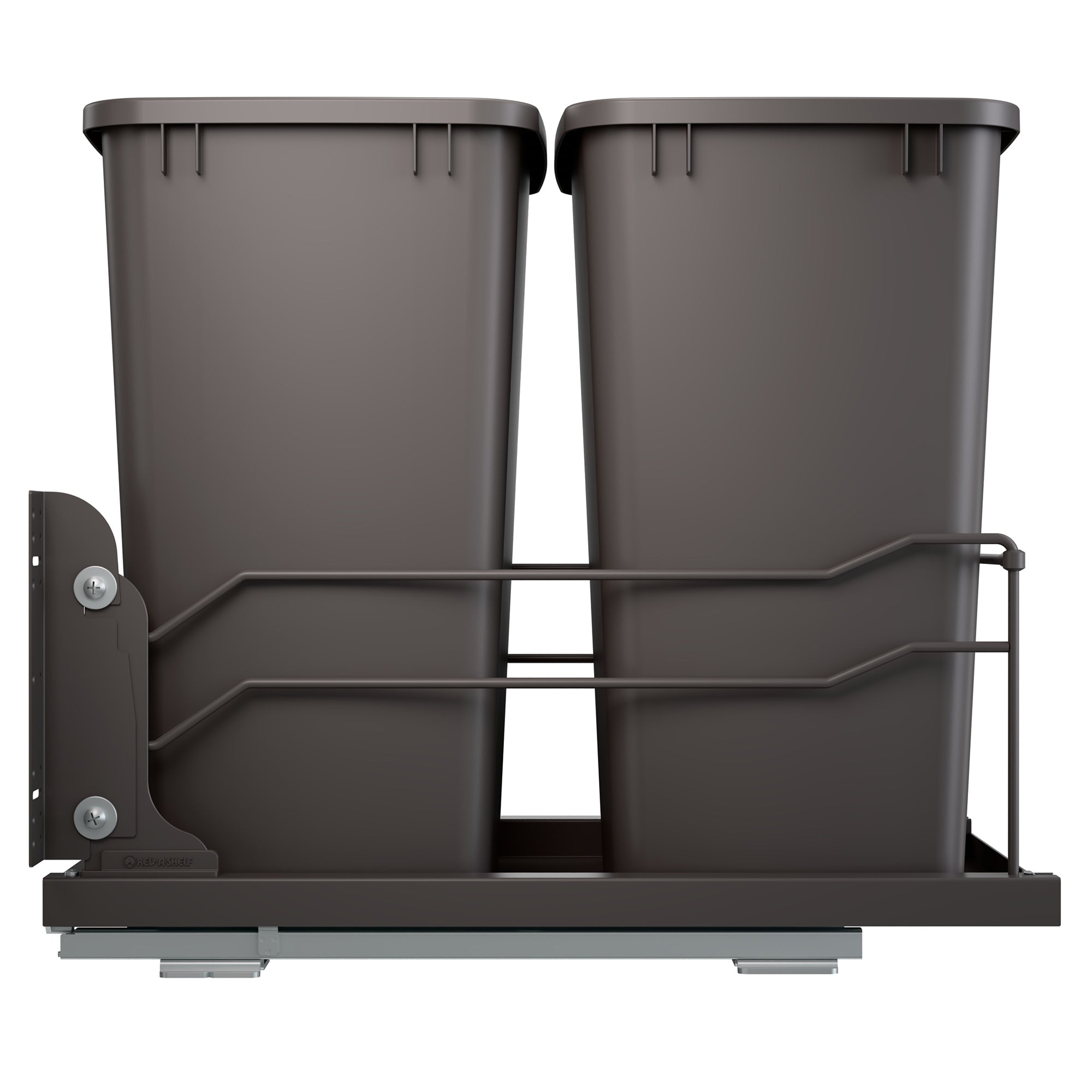 Rev-A-Shelf Double Pullout Trash Cans 35 qt. with Soft-close, 53WC-1835SCDM-213